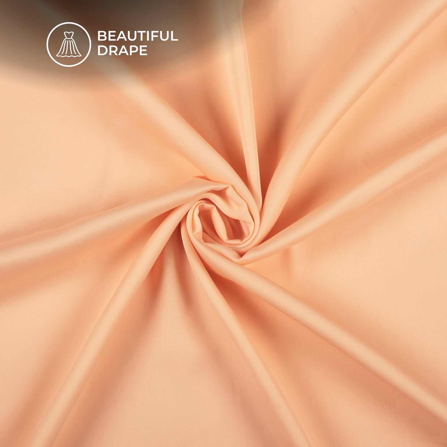 Light Peach Plain Imported Satin Fabric