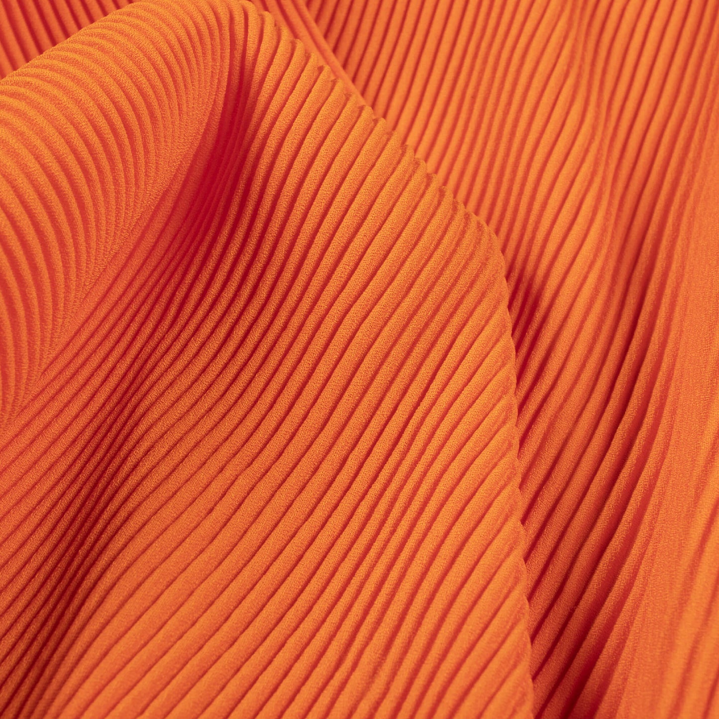 Classic Apricot Orange Plain Pleated Moss Georgette Fabric