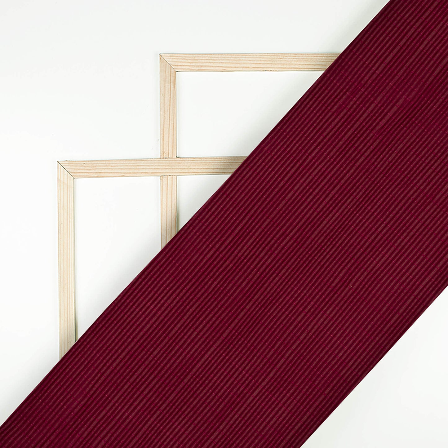Berry Red Plain Pleated Chiffon Sparkle Fabric