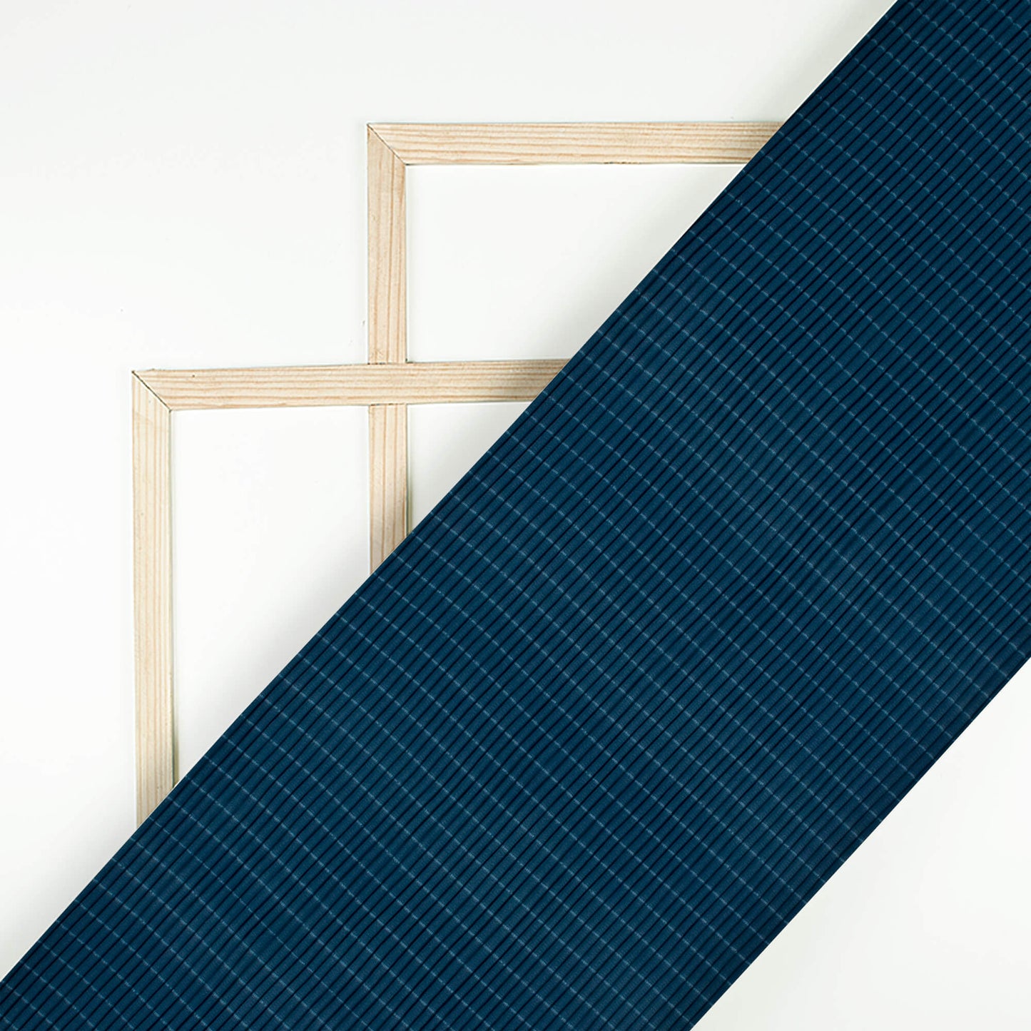 Aegean Blue Plain Pleated Chiffon Sparkle Fabric