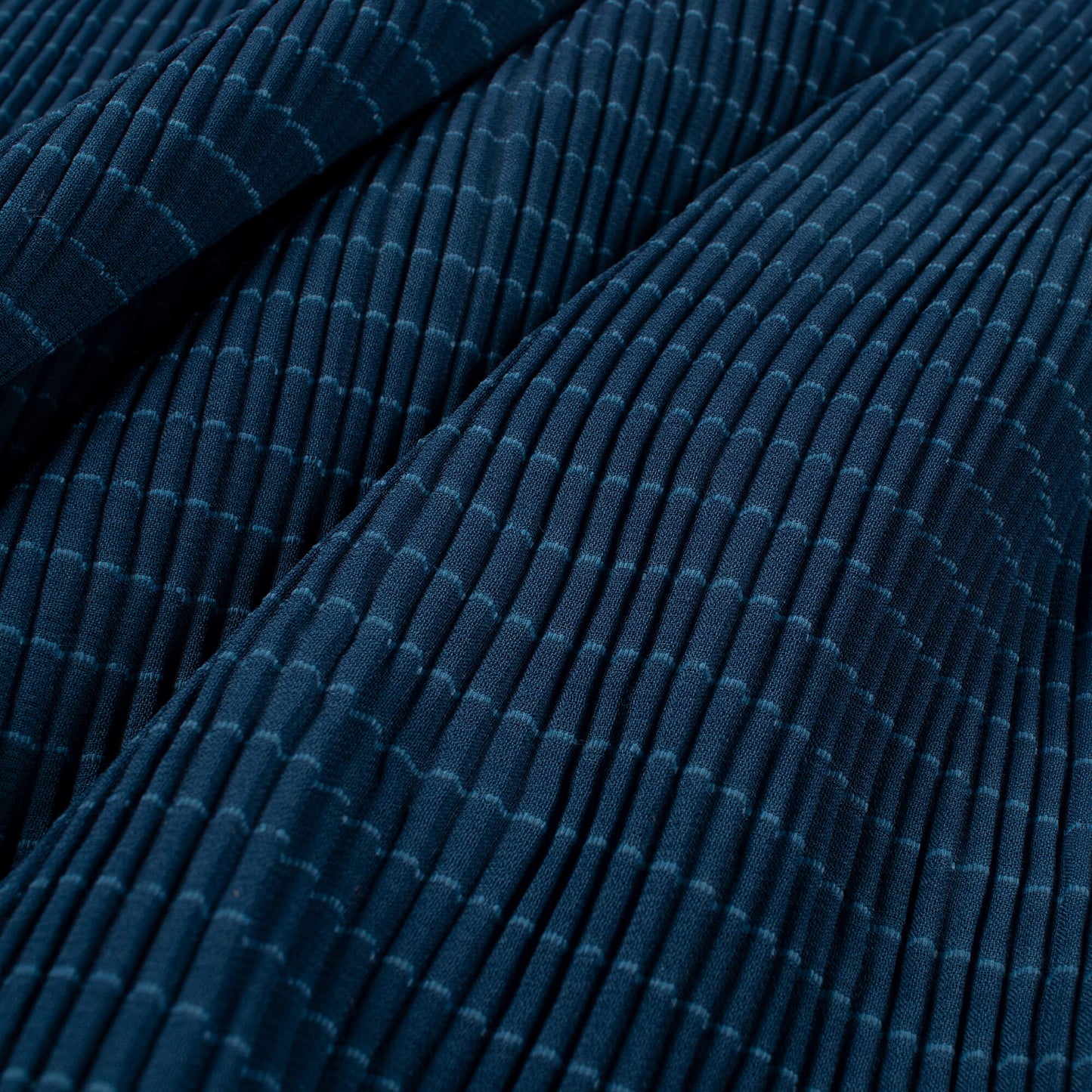 Aegean Blue Plain Pleated Chiffon Sparkle Fabric