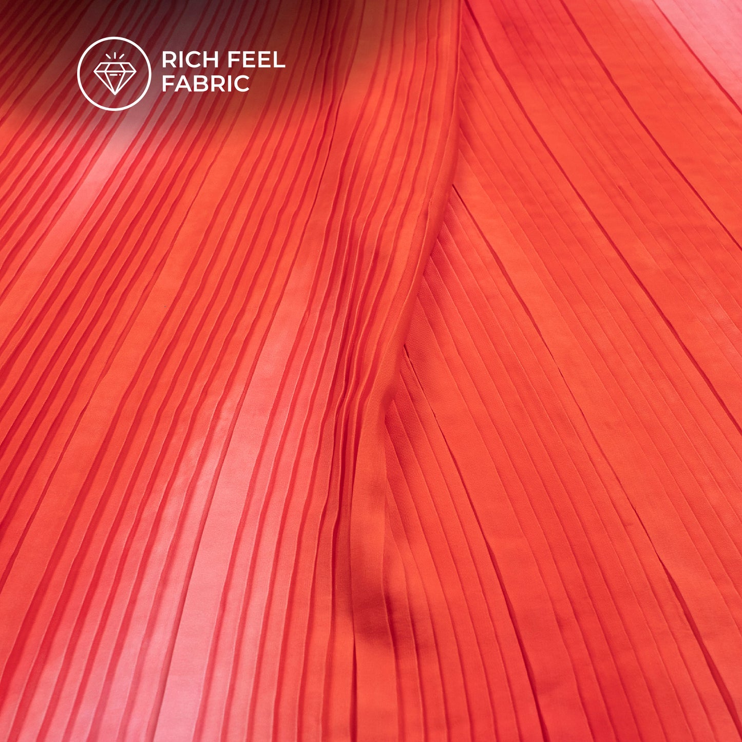 Trendy Tye And Dye Pleated Crepe Satin Fabric