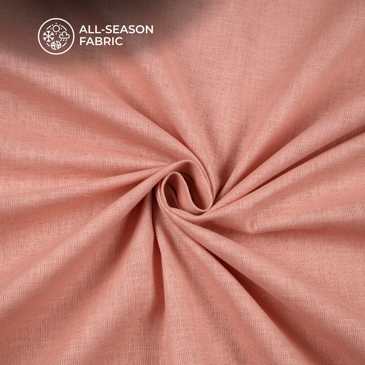Peach Plain Cotton Linen Shirting Fabric