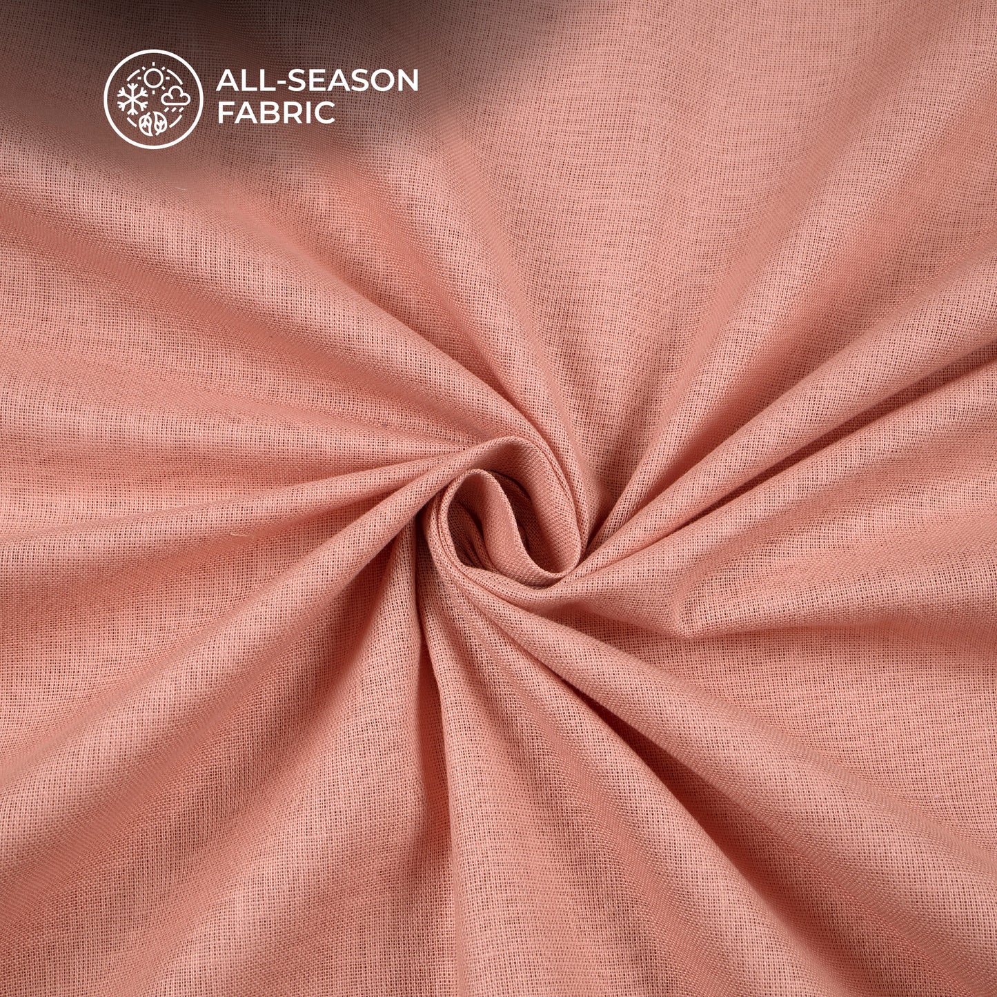 Peach Plain Cotton Linen Shirting Fabric