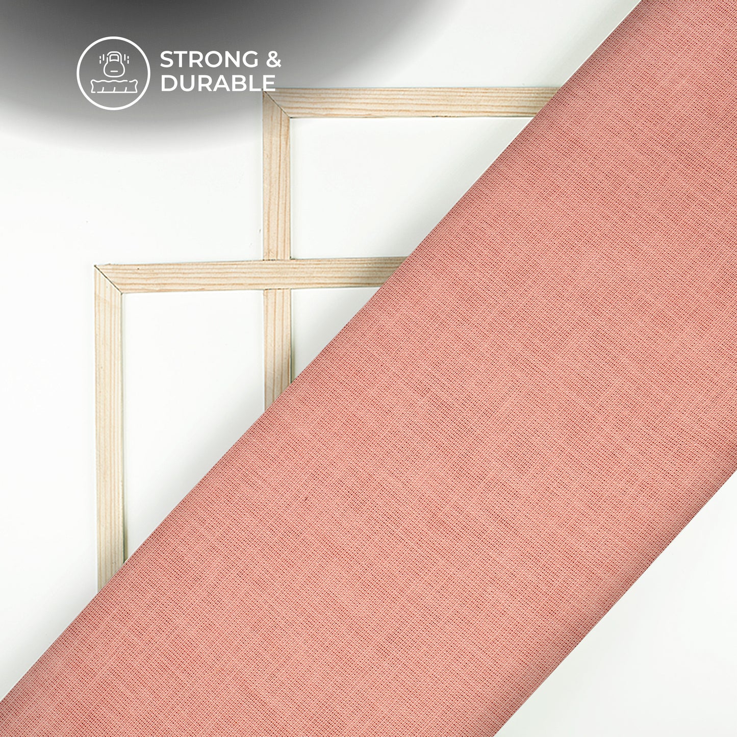 Peach Plain Cotton Linen Shirting Fabric