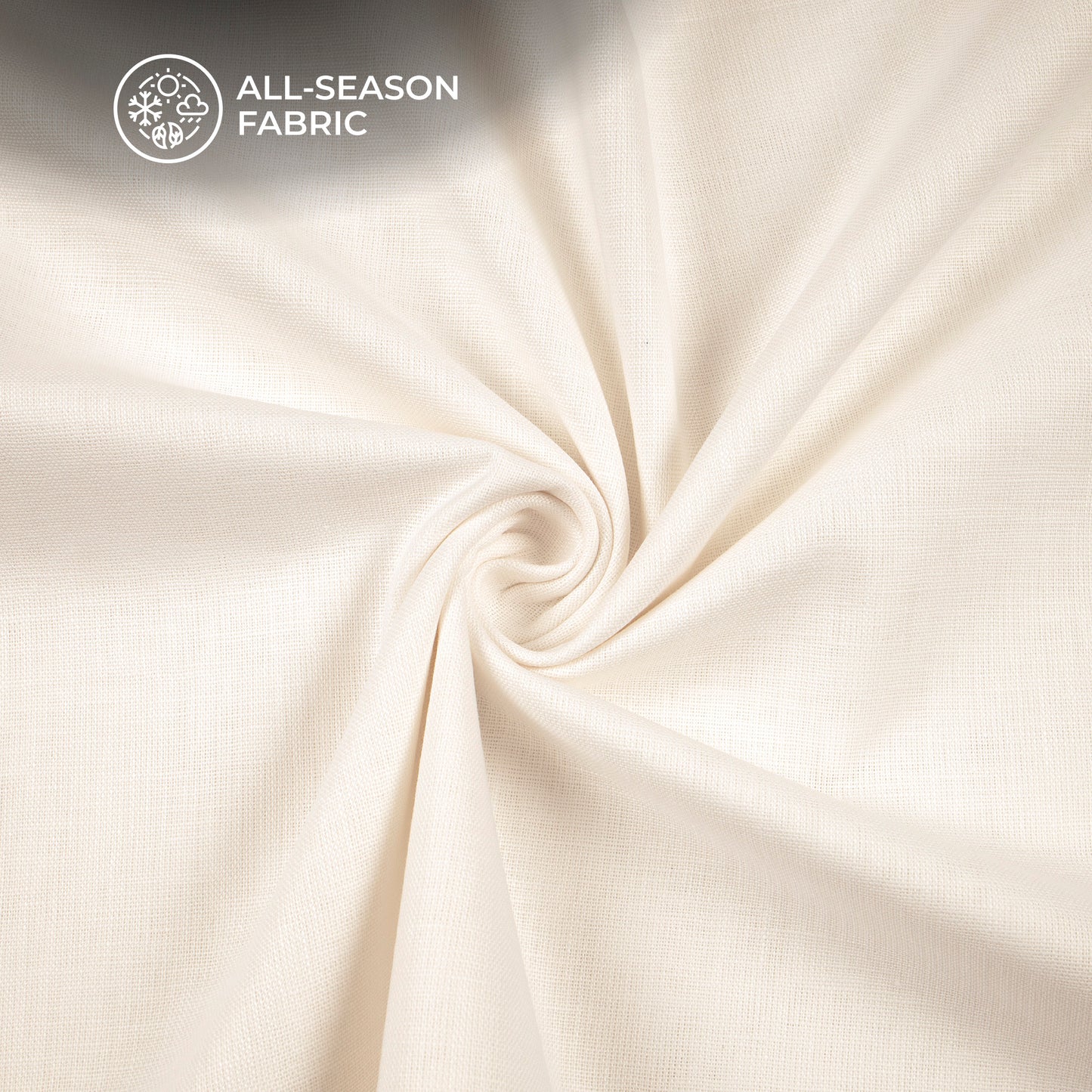 White Plain Cotton Linen Shirting Fabric