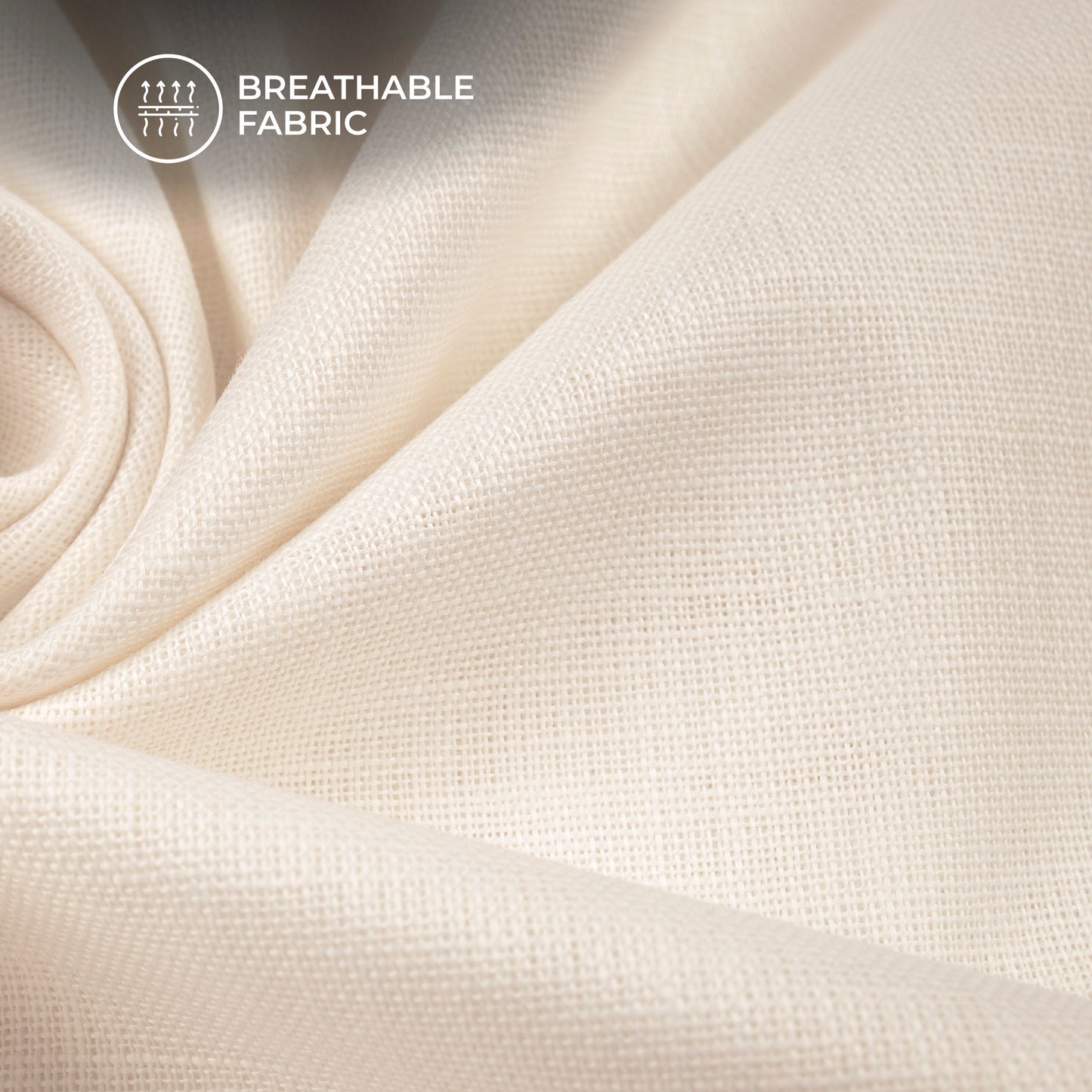White Plain Cotton Linen Shirting Fabric