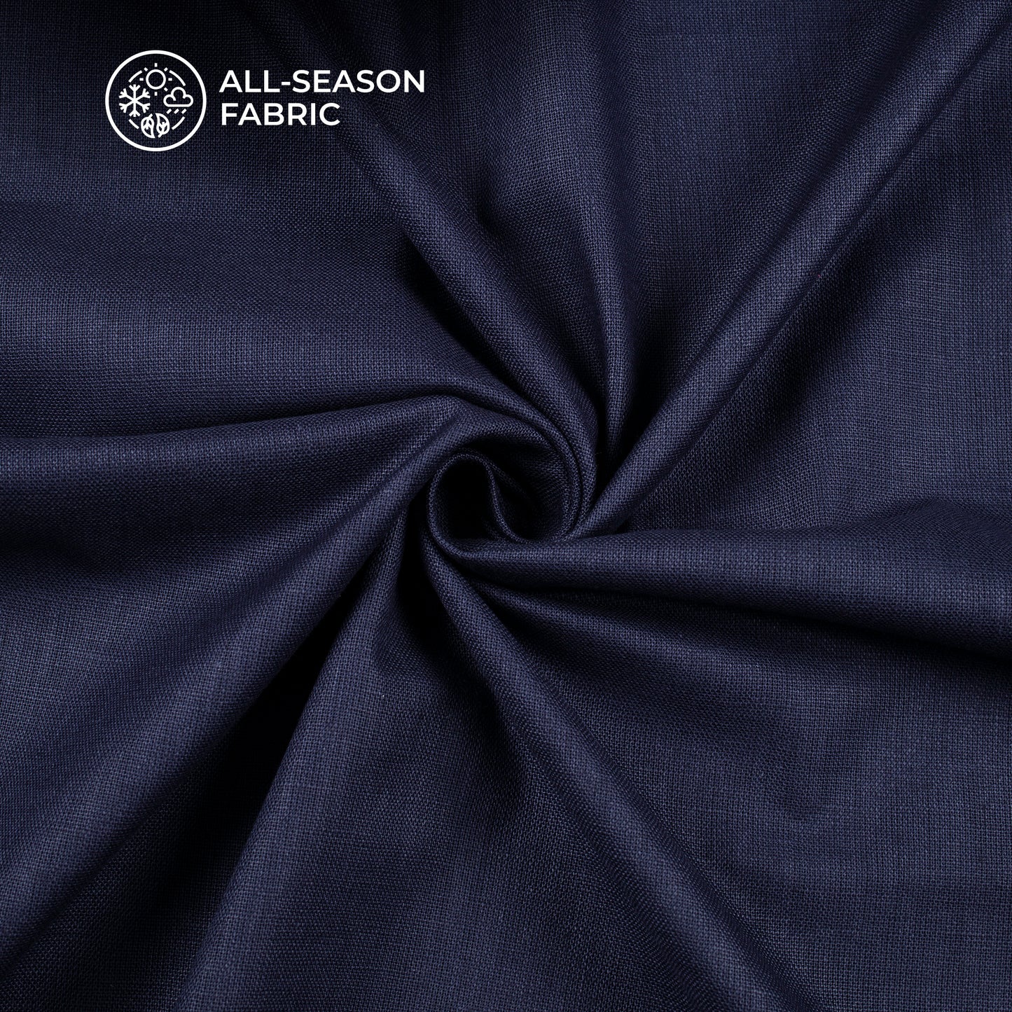 Navy Blue Plain Cotton Linen Shirting Fabric