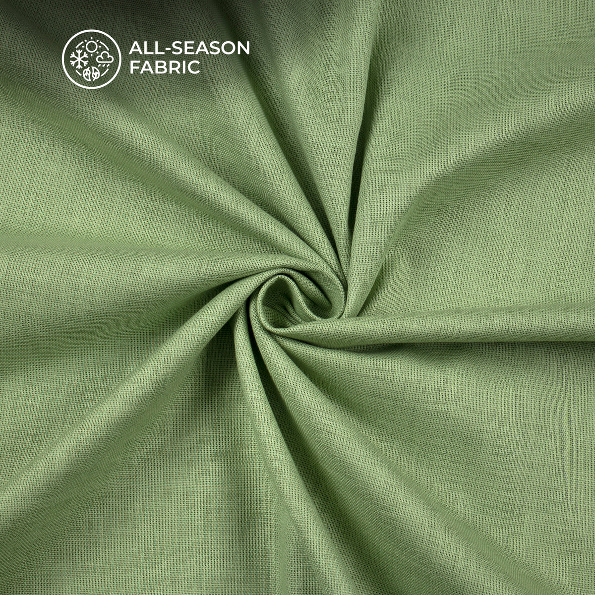 Olive Green Plain Cotton Linen Shirting Fabric