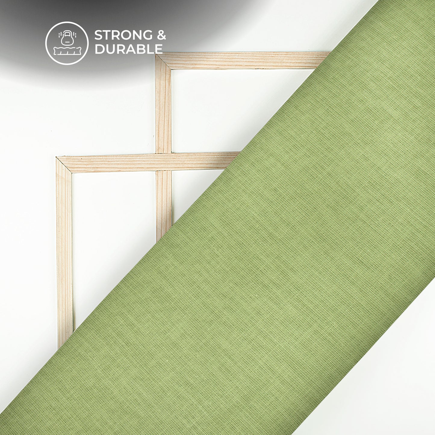 Olive Green Plain Cotton Linen Shirting Fabric