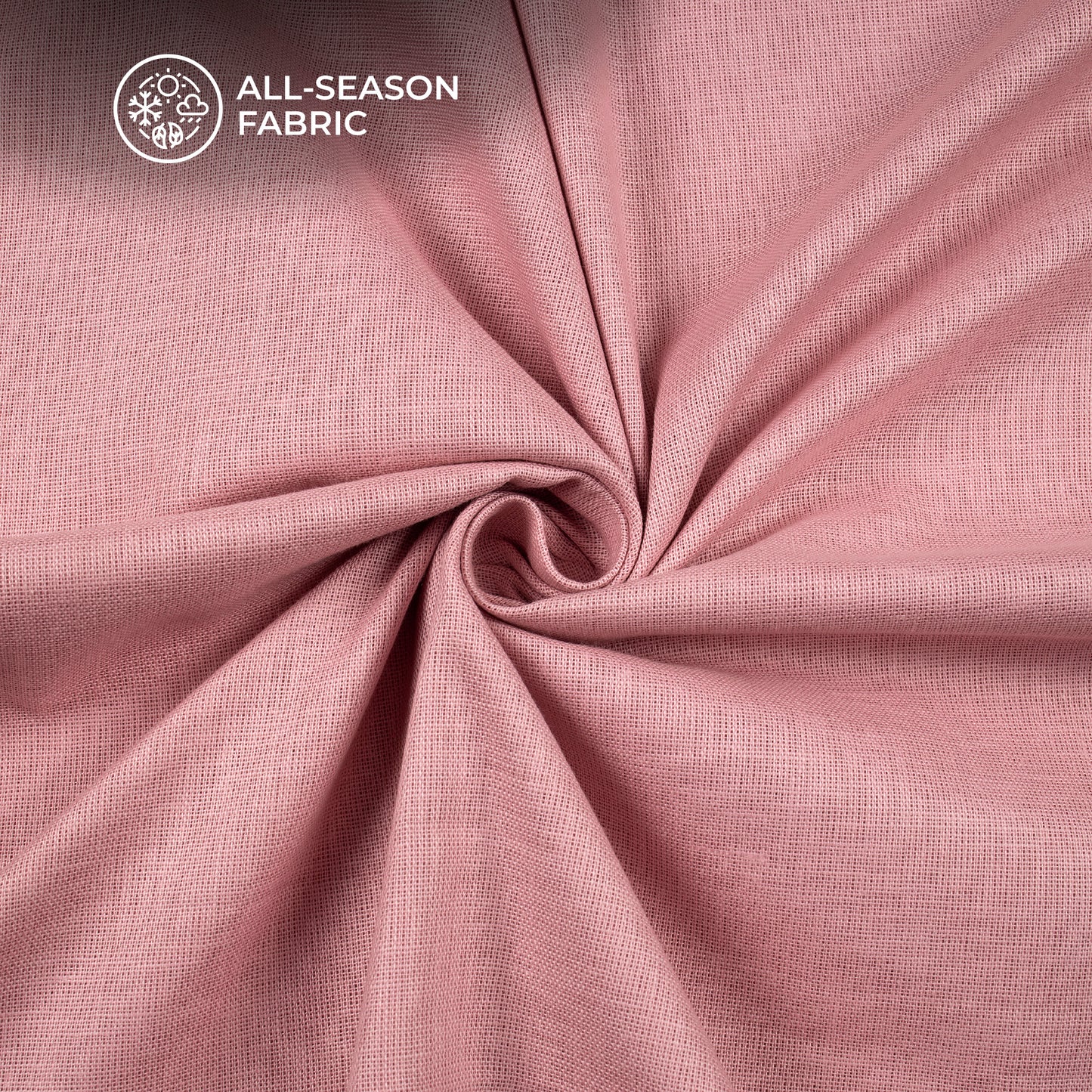 Pink Plain Cotton Linen Shirting Fabric