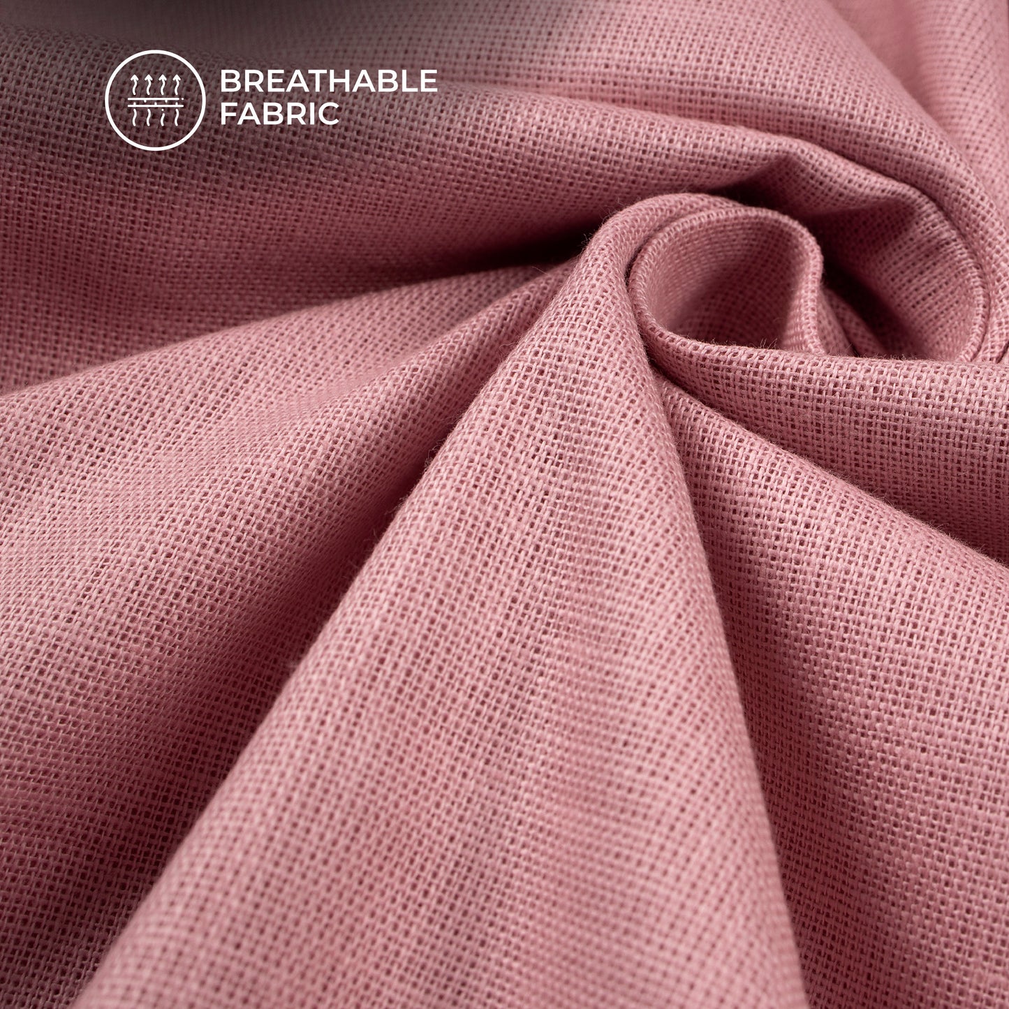 Pink Plain Cotton Linen Shirting Fabric