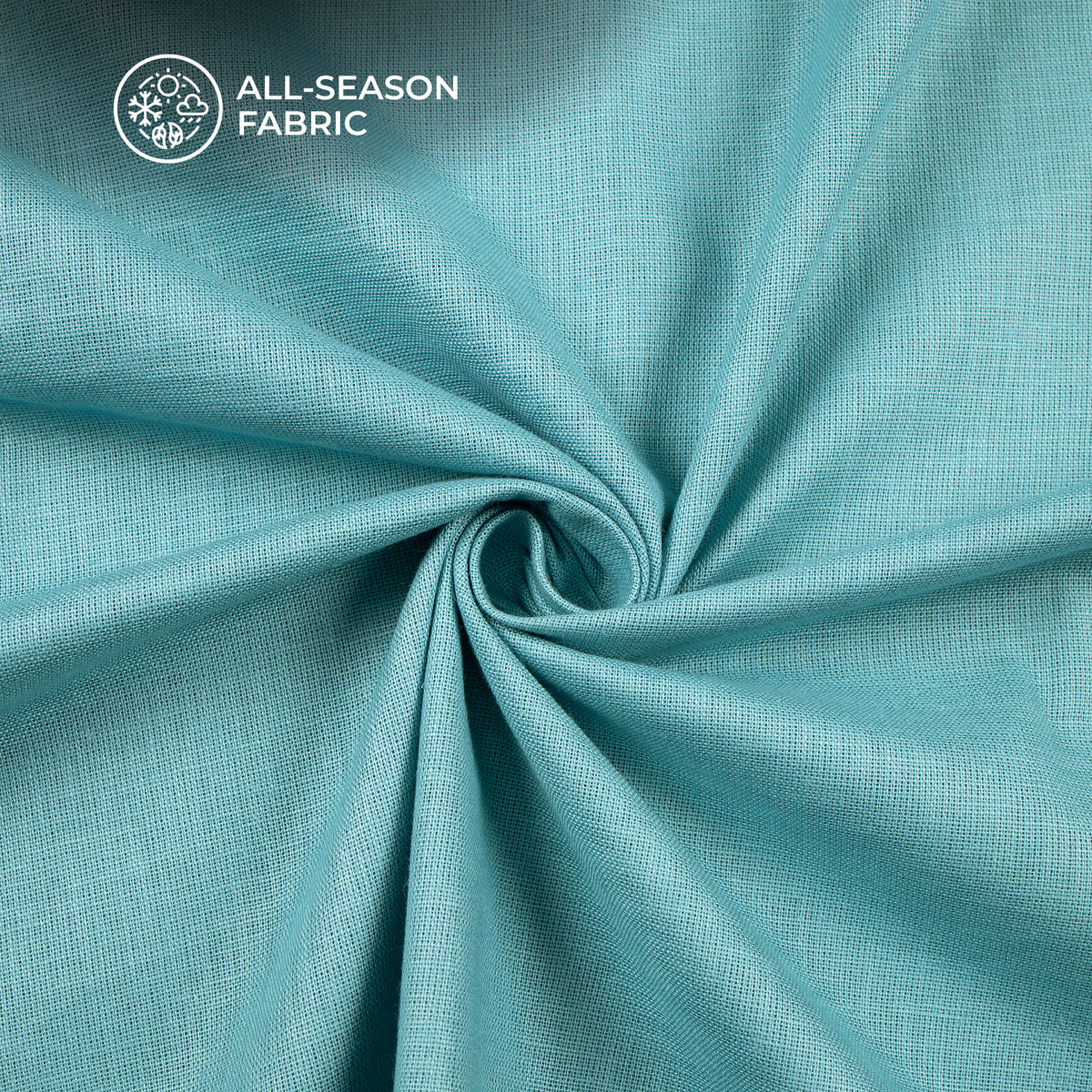 Cerulean Blue Plain Cotton Linen Shirting Fabric