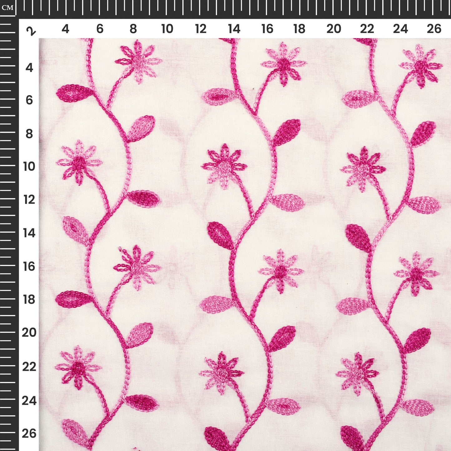 Beautiful Thread Leaf Embroidery Work On Cotton Fabric