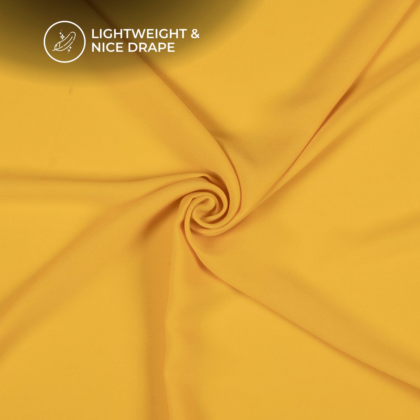 Mustard Yellow Plain Moss Georgette Fabric (Width 54 Inches)