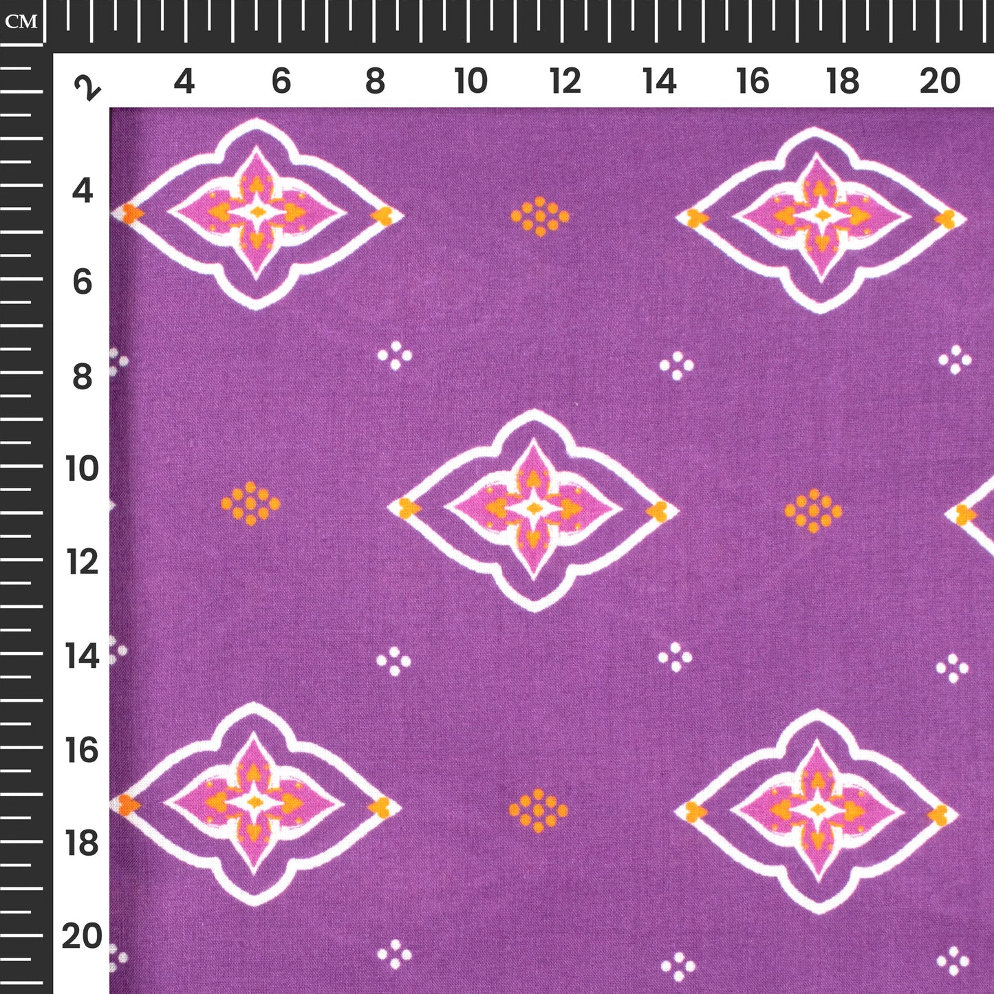 Purple Bandhanii Digital Print Cotton Cambric Fabric