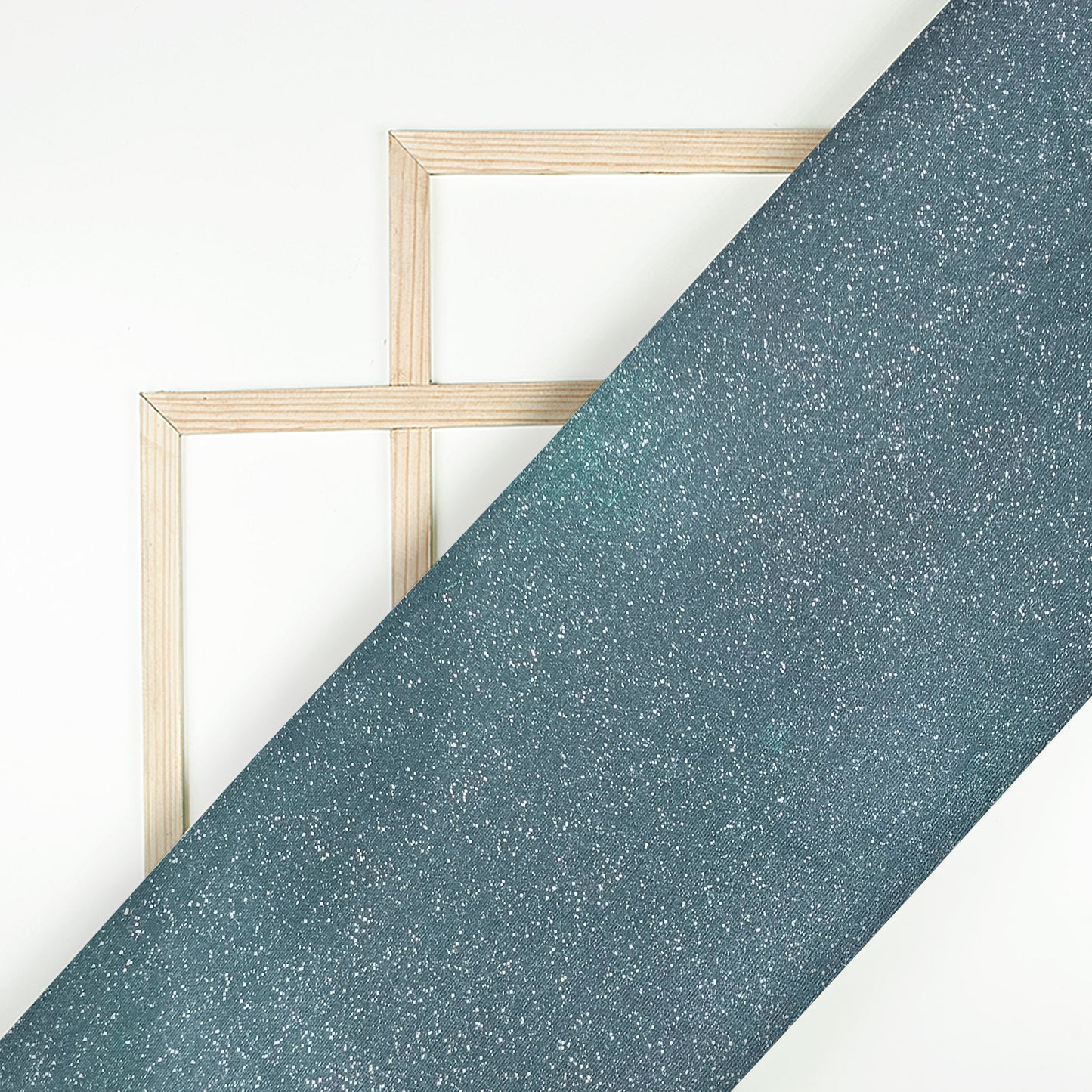 Trendy Purssian Blue Silver Zari Work On Imported Fabric