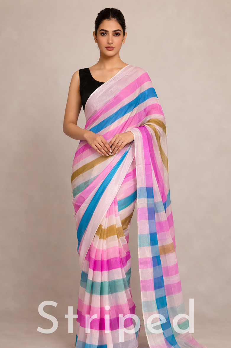 Wear And Wow Catalog | Export Quality Striped Saree Collection | Wholesale Pack