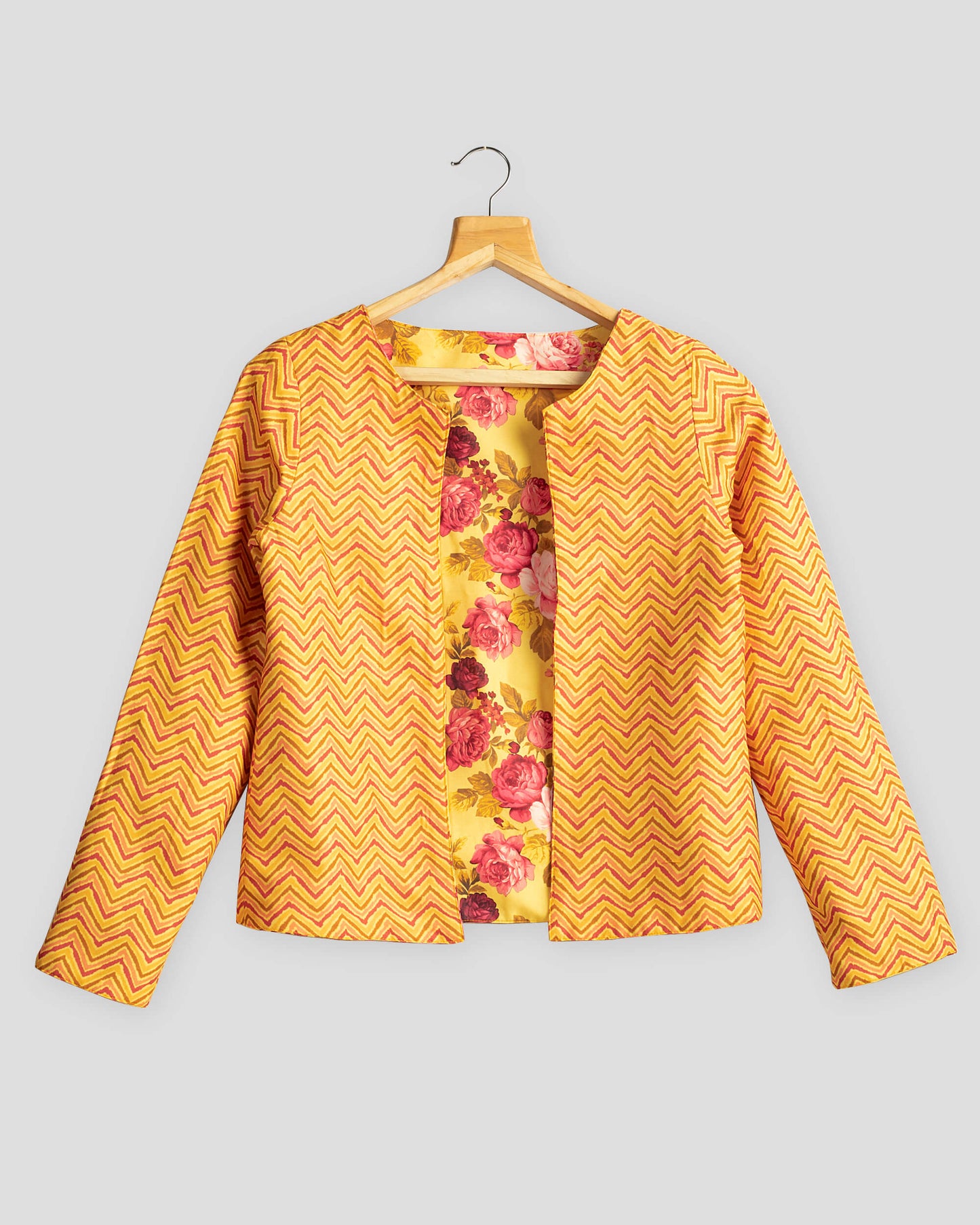 Remarkable Canary Floral Reversible Jacket