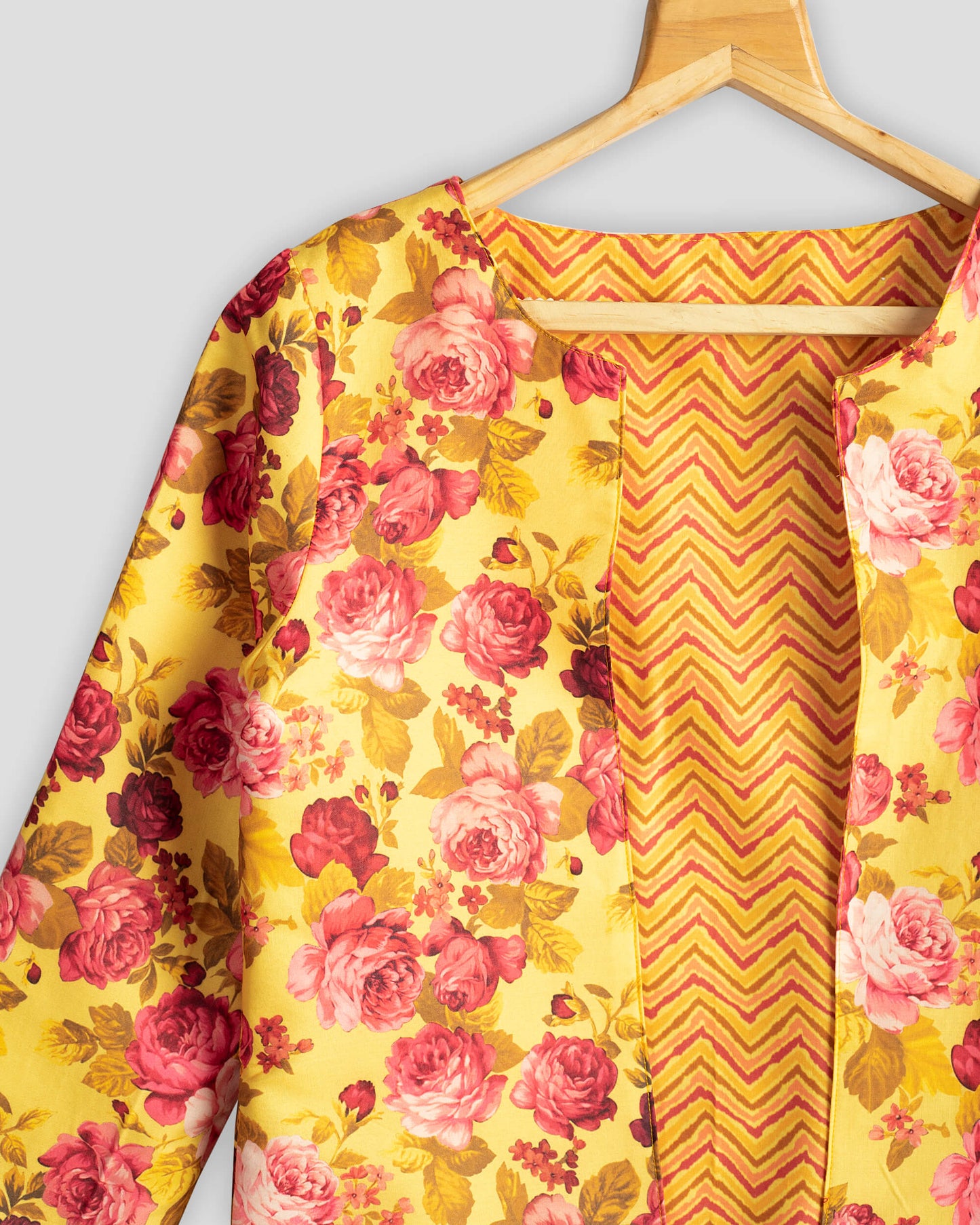 Remarkable Canary Floral Reversible Jacket