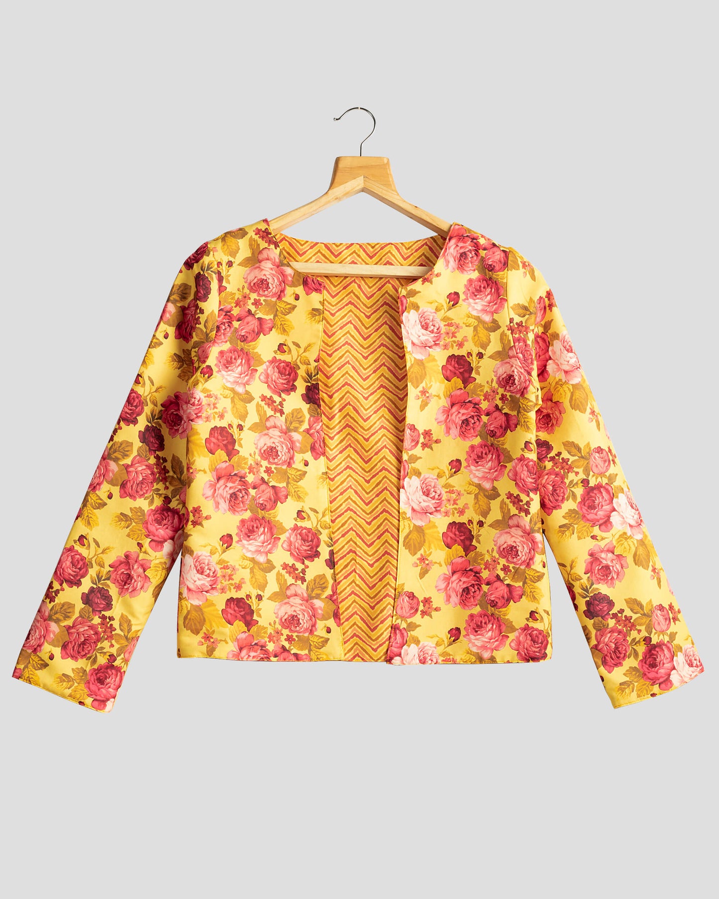 Remarkable Canary Floral Reversible Jacket