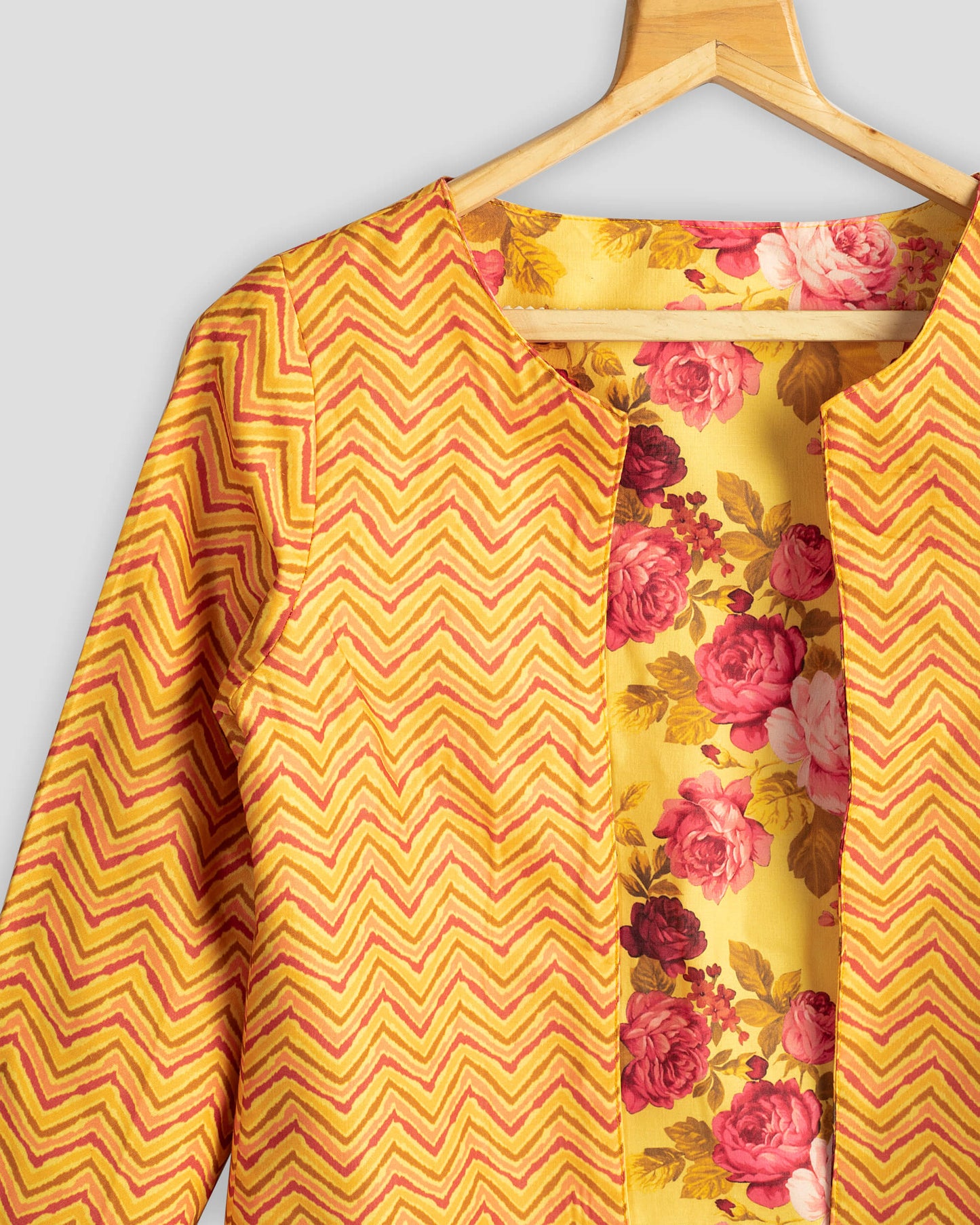 Remarkable Canary Floral Reversible Jacket