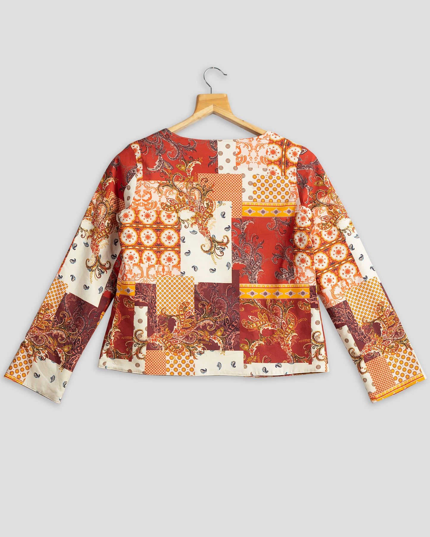 Trendy Ethnic Floral Reversible Jacket For Women