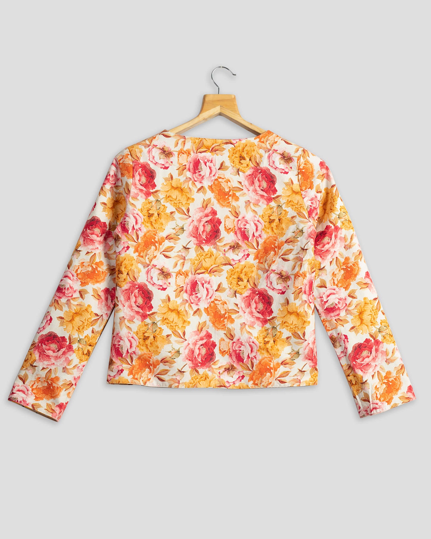 Trendy Ethnic Floral Reversible Jacket For Women