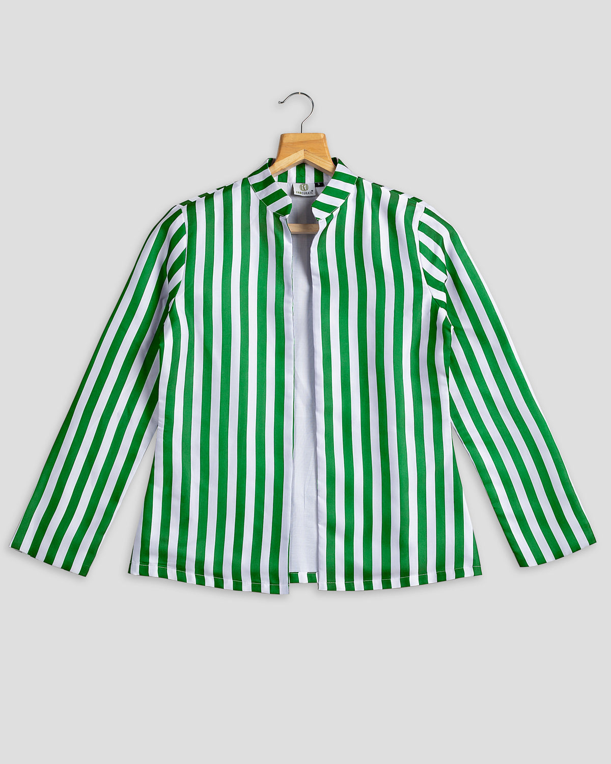 Green Stripes Hangup Jacket For Women