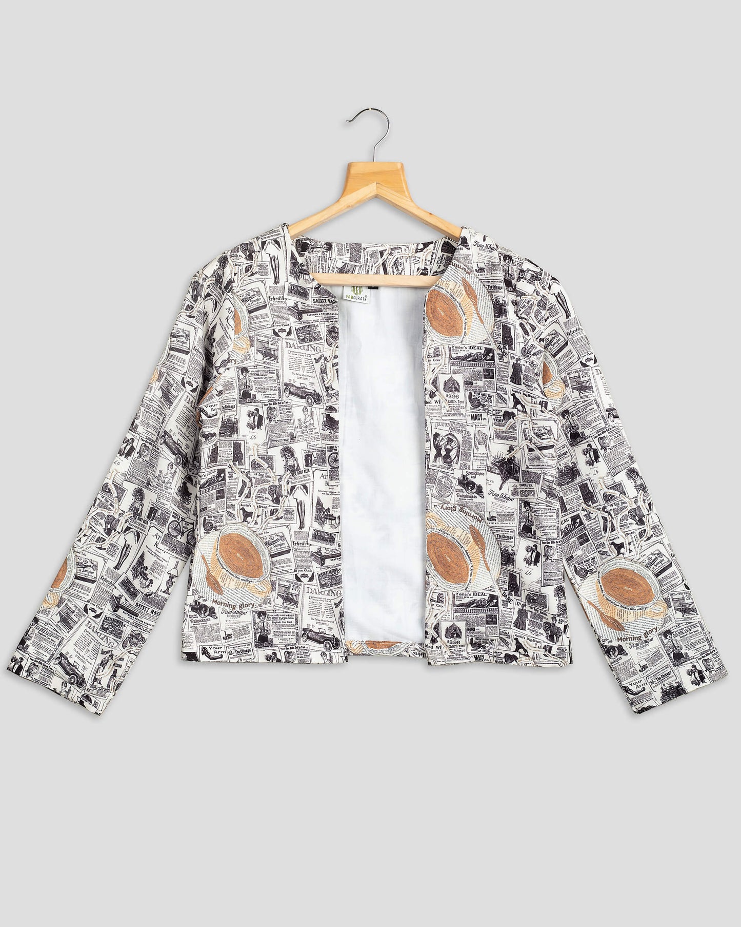 Exclusive Newspaper Print Jacket For Women