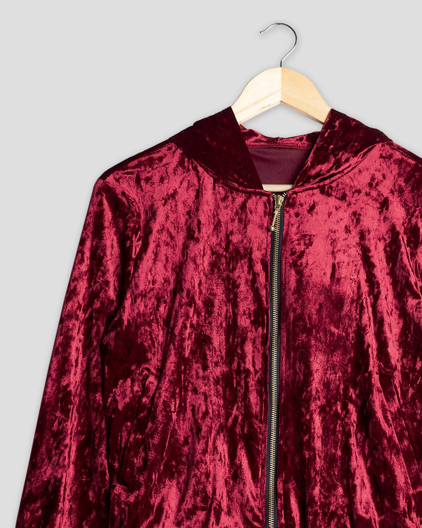 Velvet Zipper Hoodie Jacket : Effortless Style for Women