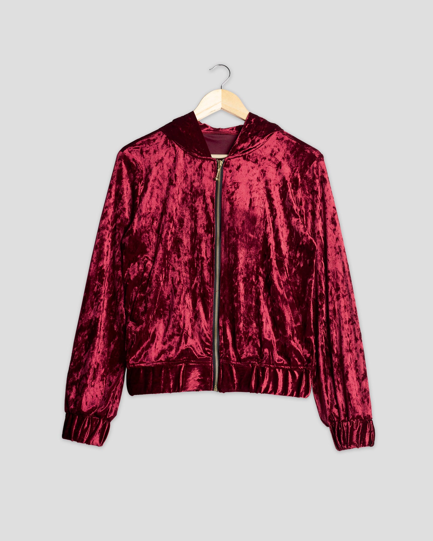 Velvet Zipper Hoodie Jacket : Effortless Style for Women