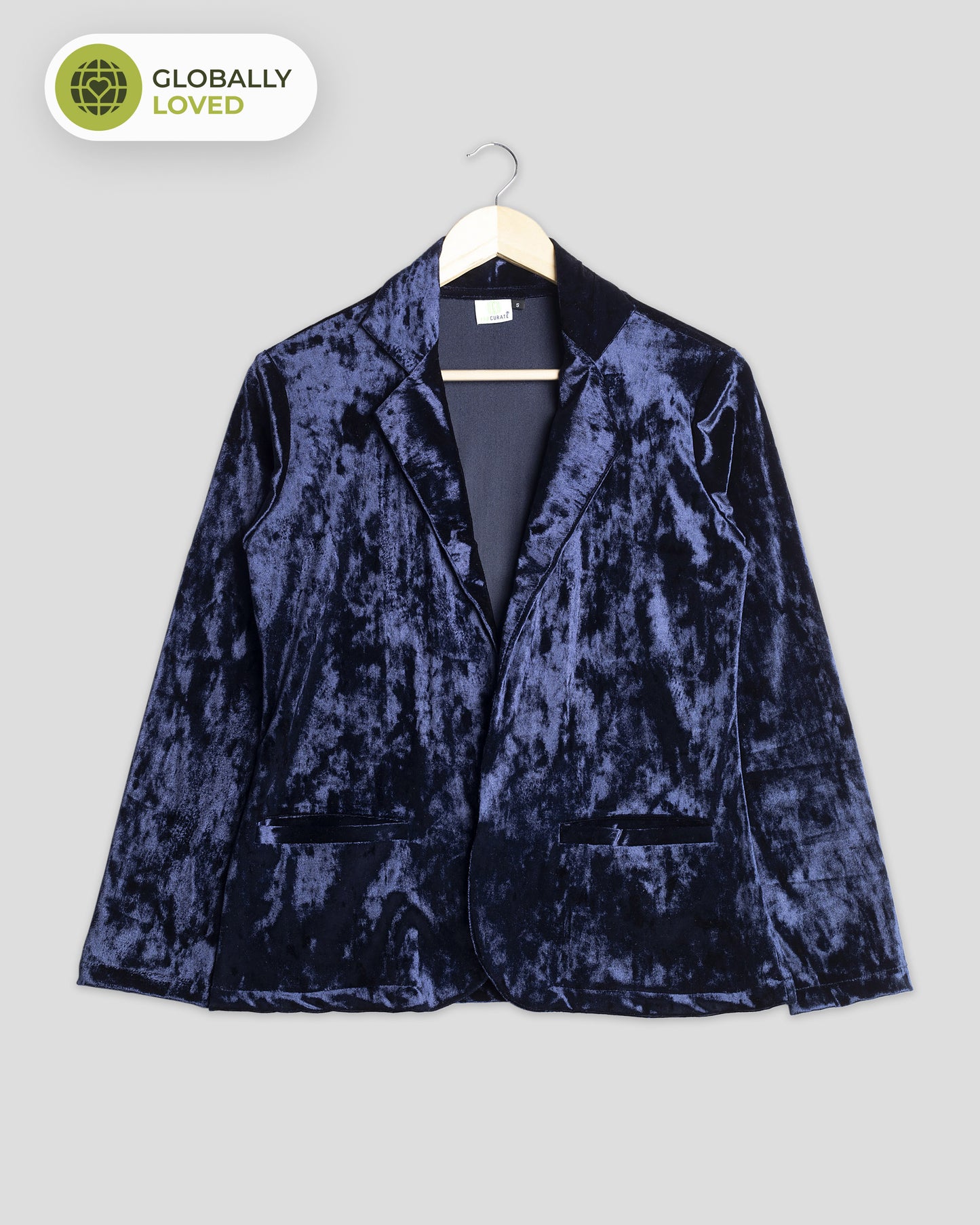 Stylish Women's Velvet Jacket With Patch Pockets