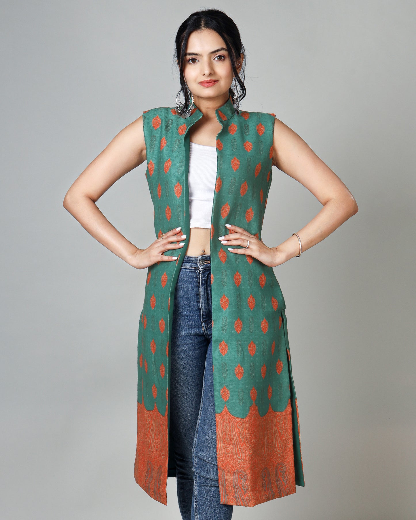 Royalty in Threads-Pasmina Women's Long Jacket Fit for Elegance