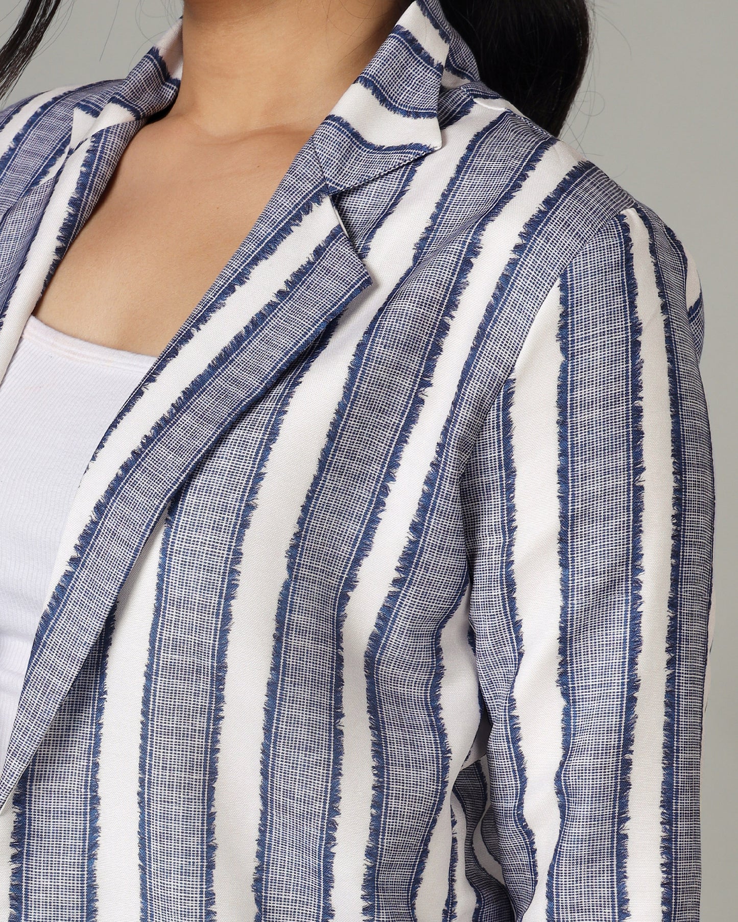 Feminine Flair-Striped Delight Women's Jacket