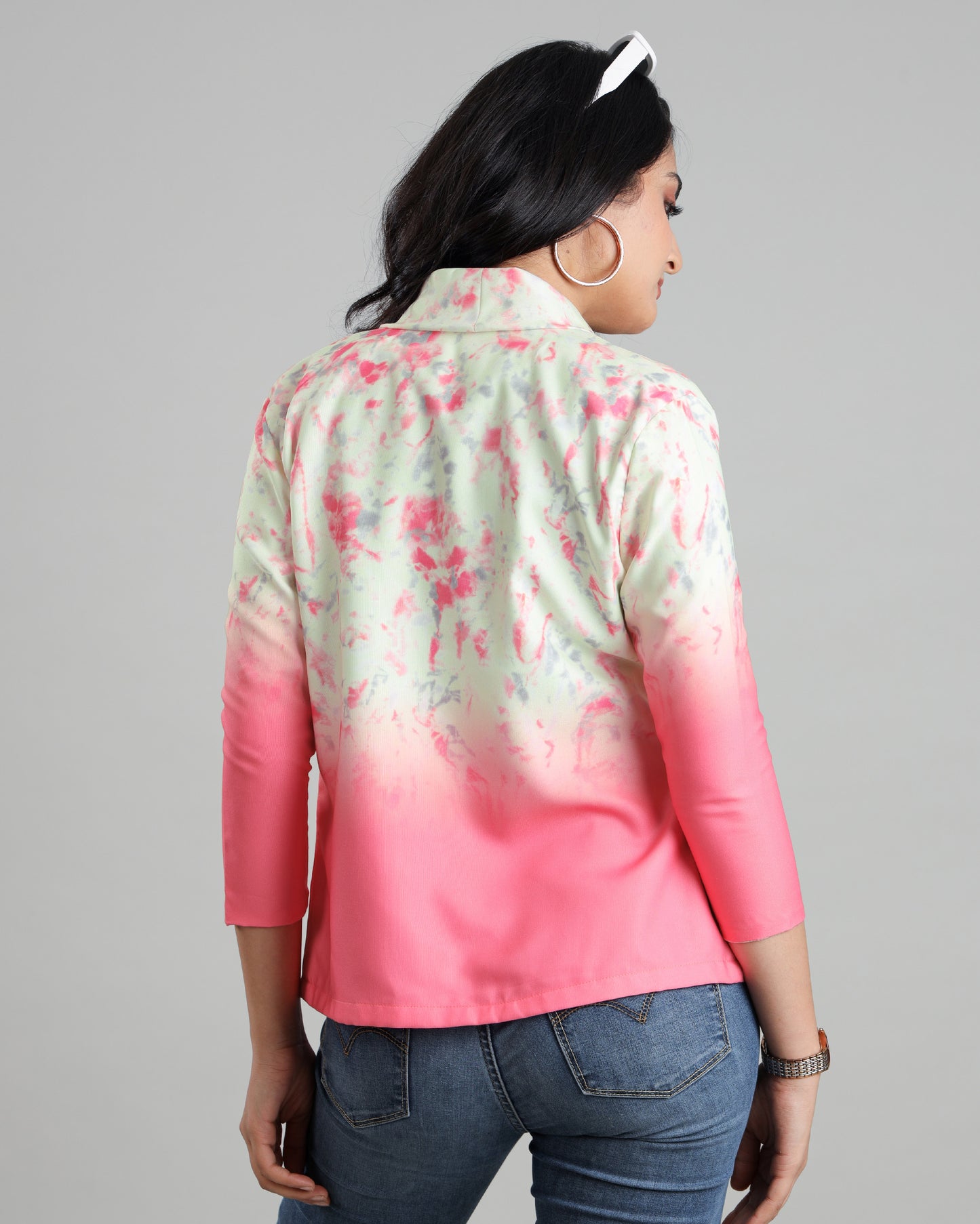 Stylish Gradient Ombre Women's Jacket