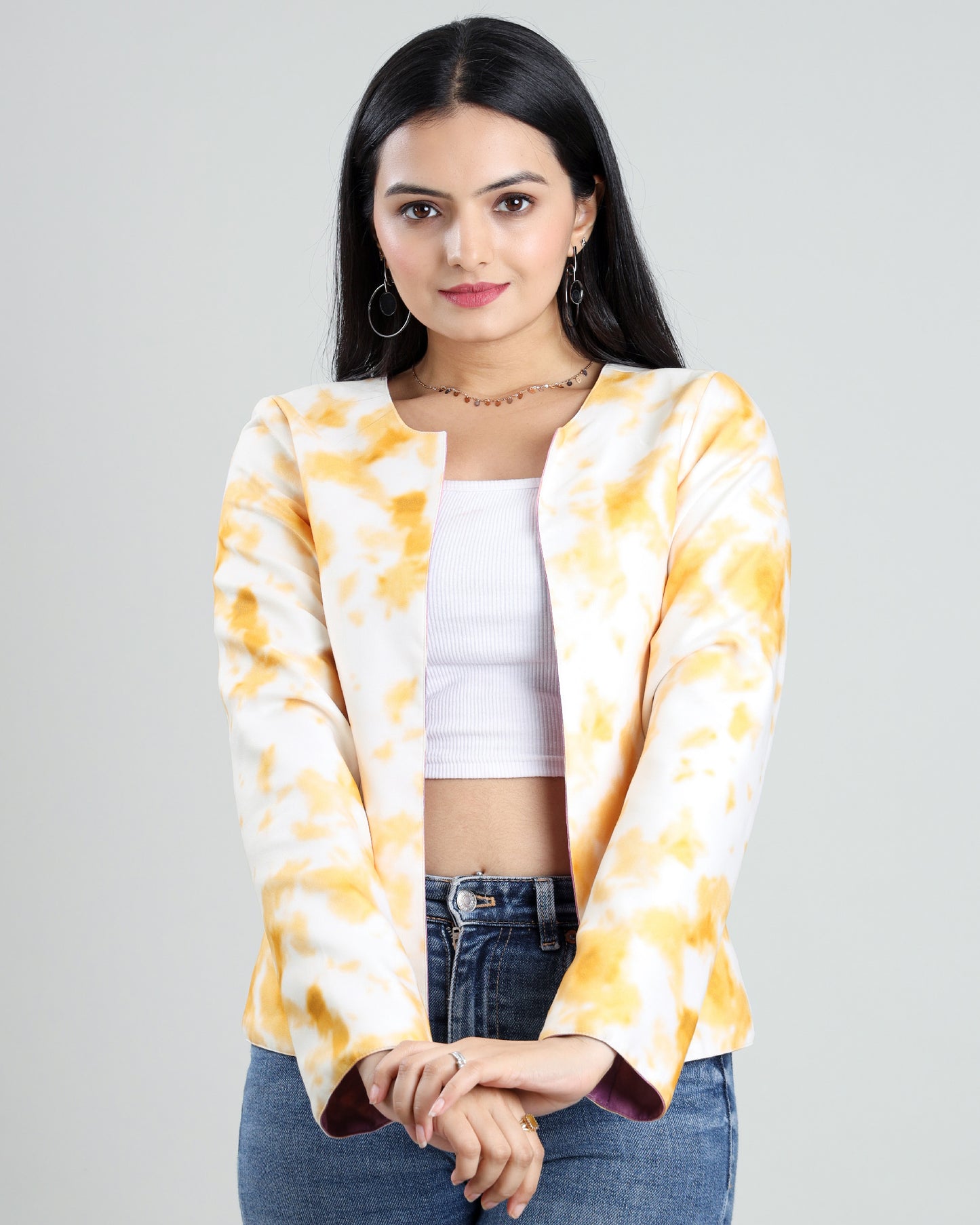 Duo Style Tye And Dye Reversible Women's Jacket