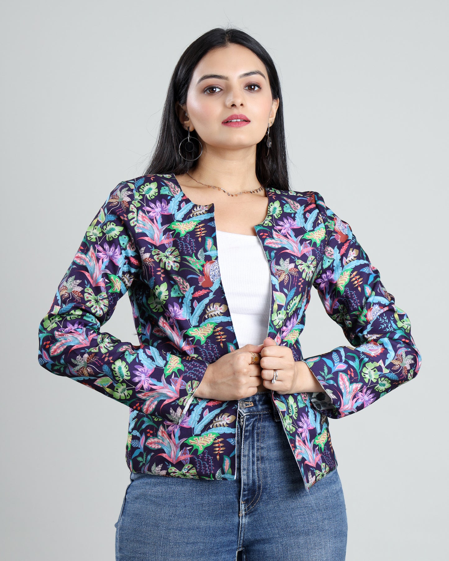 Catchy Petal Perfection Reversible Women's Jacket