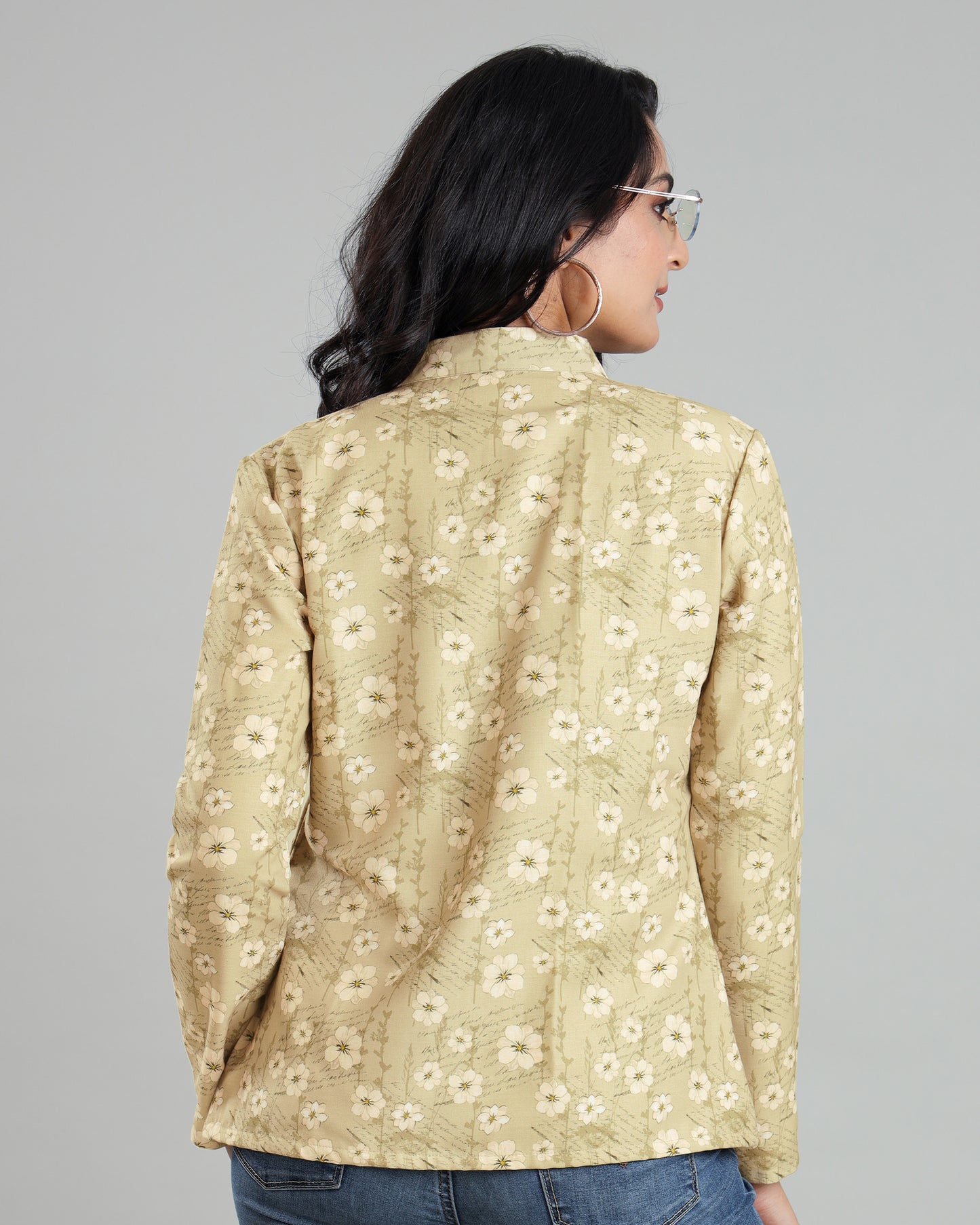 Chic Floral-Fashion Forward Women's Jacket