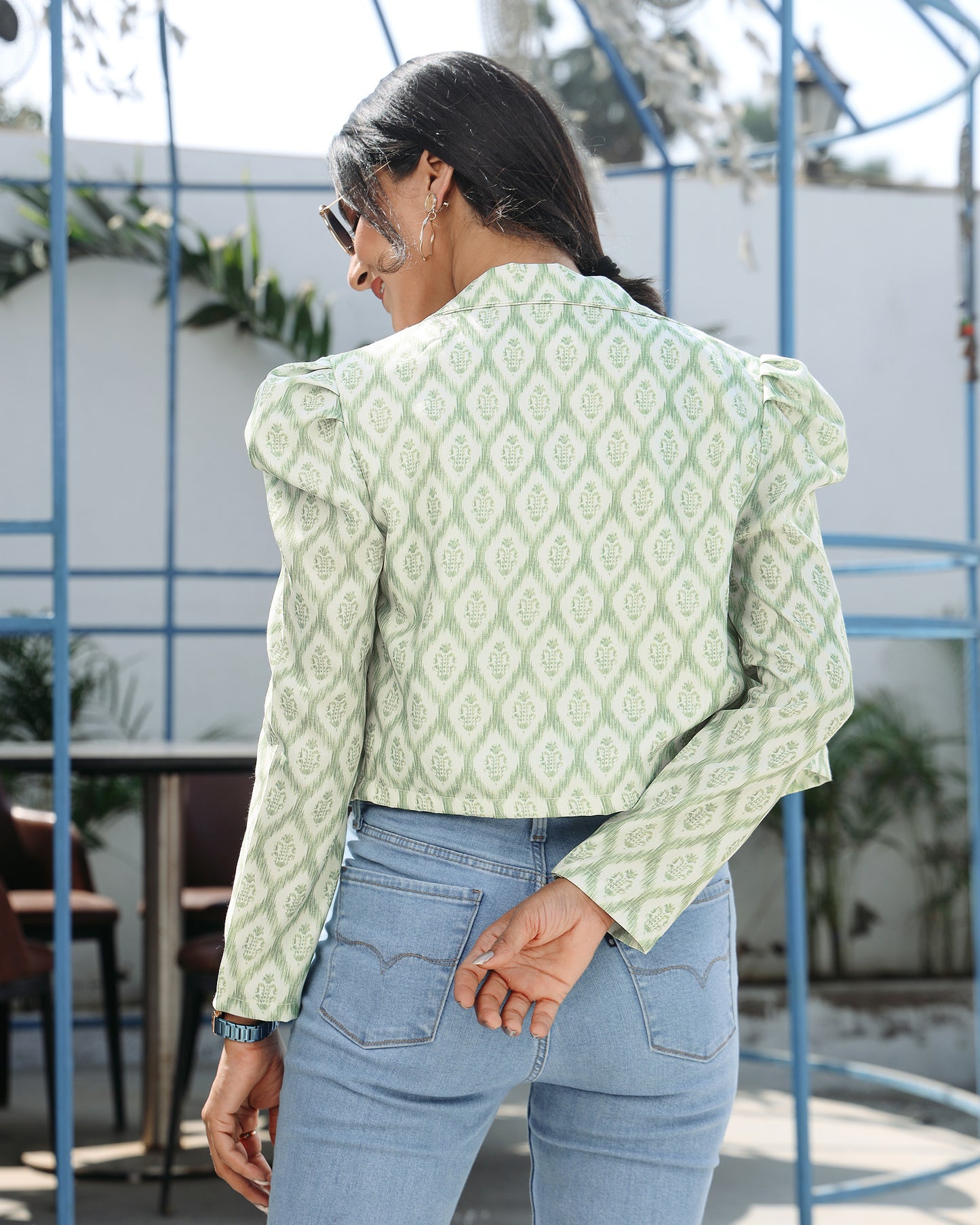 Trendy Ikkat Print Jacket: Workwear That Wows