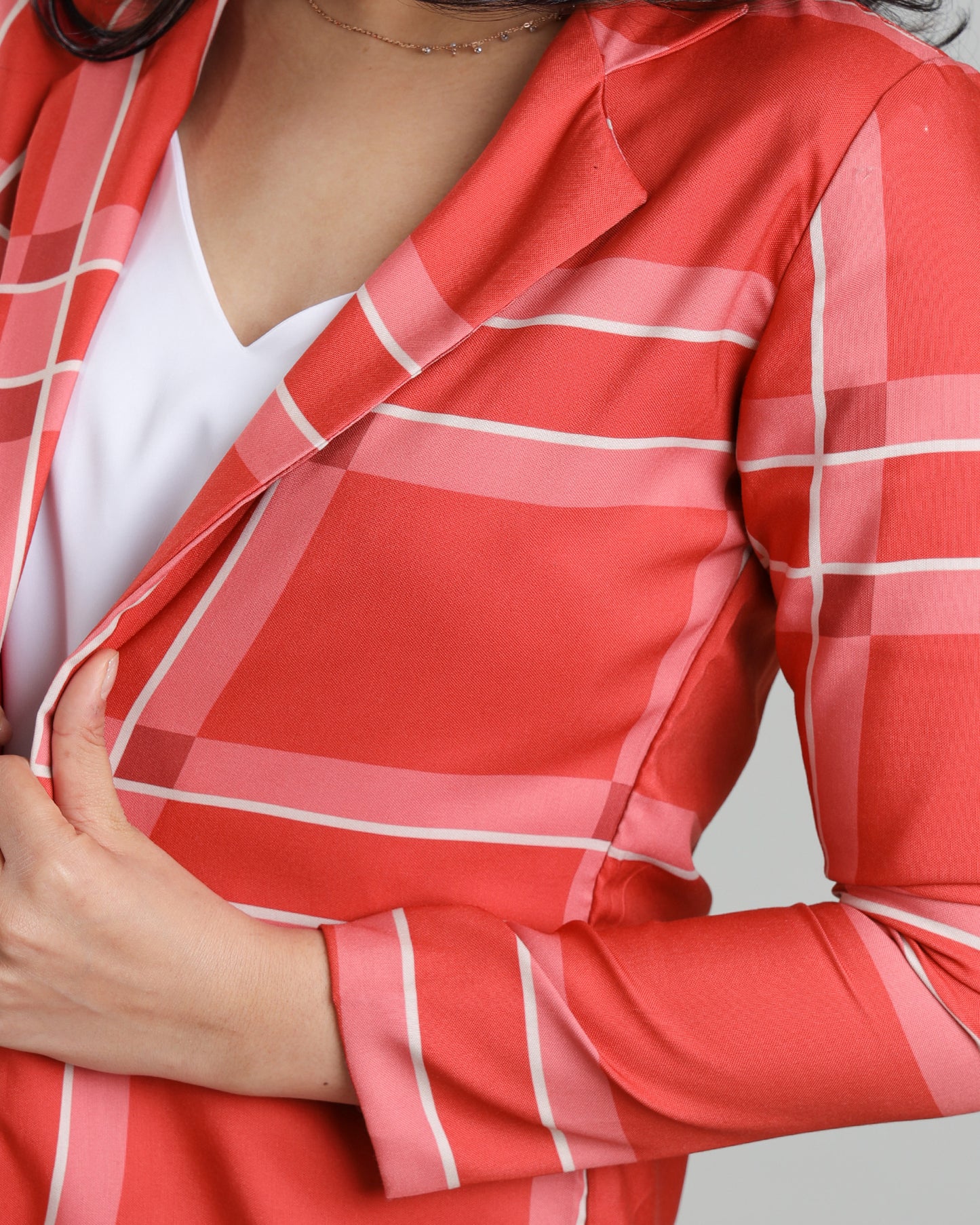 Red Hot Check: The Statement Womens Jacket