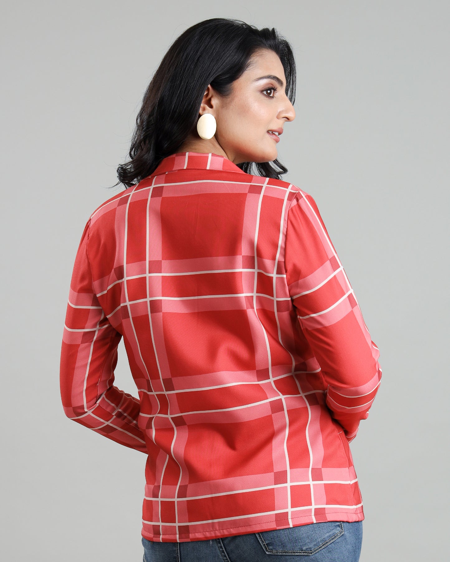 Red Hot Check: The Statement Womens Jacket