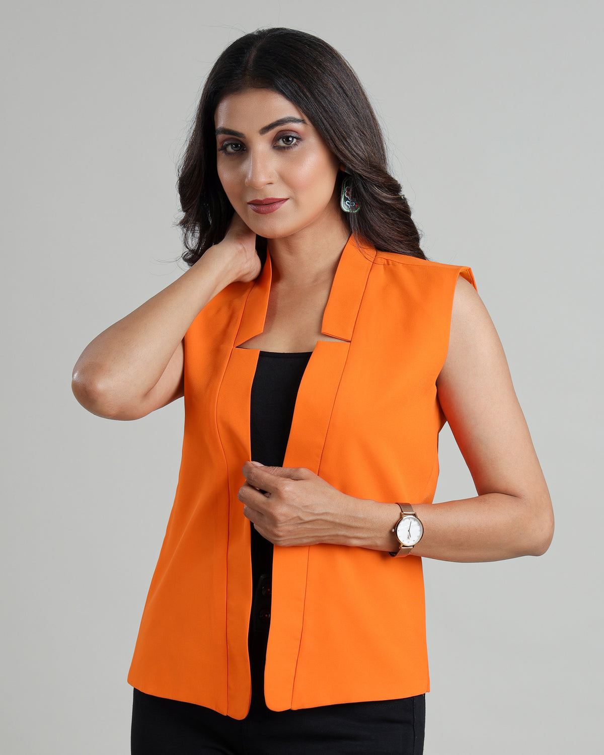 Timeless Touch: Women's Classic Sleeveless Jacket