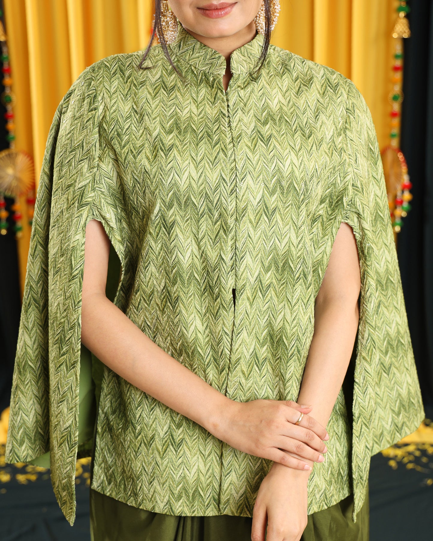 Beyond Tradition: One-of-a-Kind Green Women's Jacket