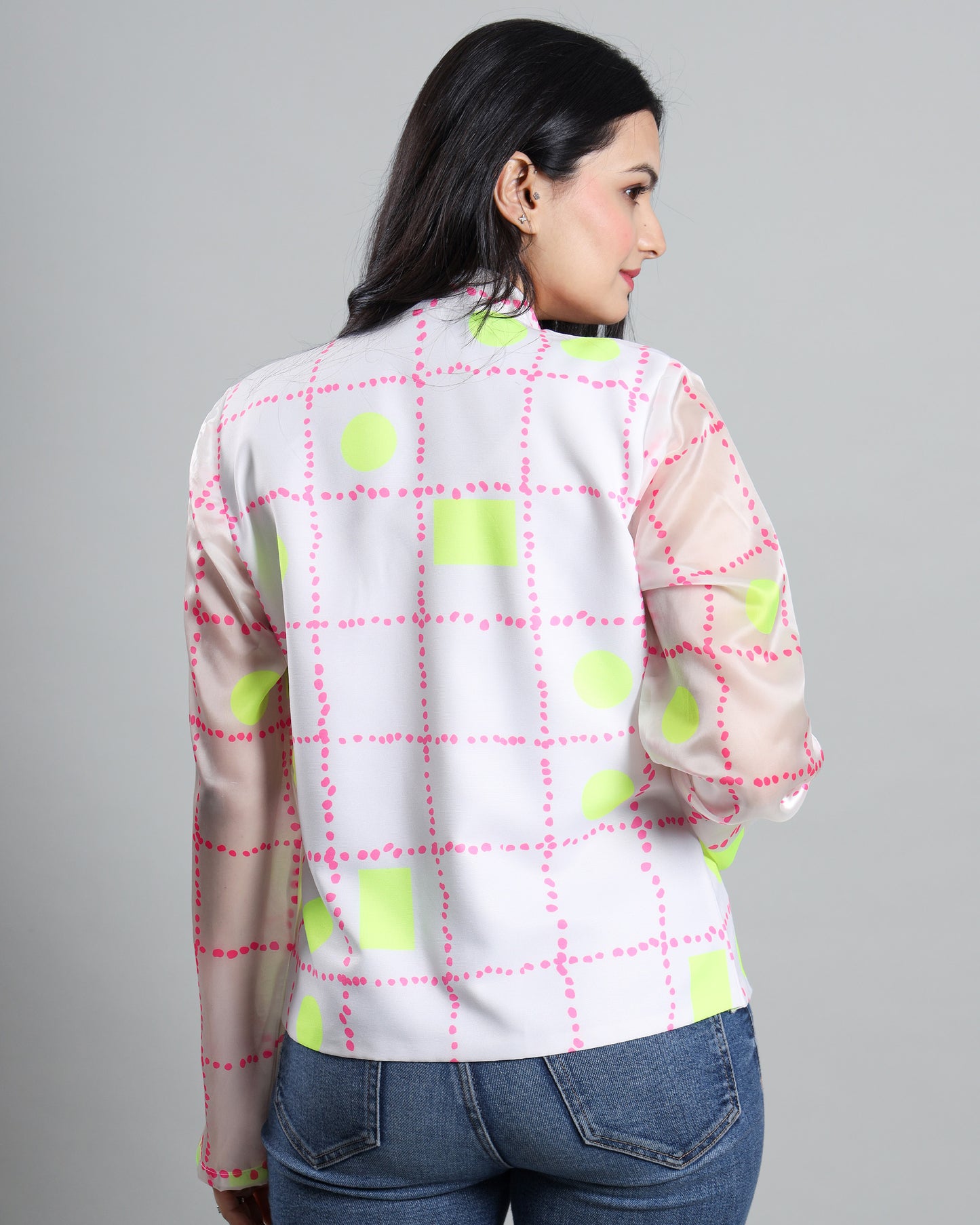 Light Up the Trend: Women's Neon Print Jacket