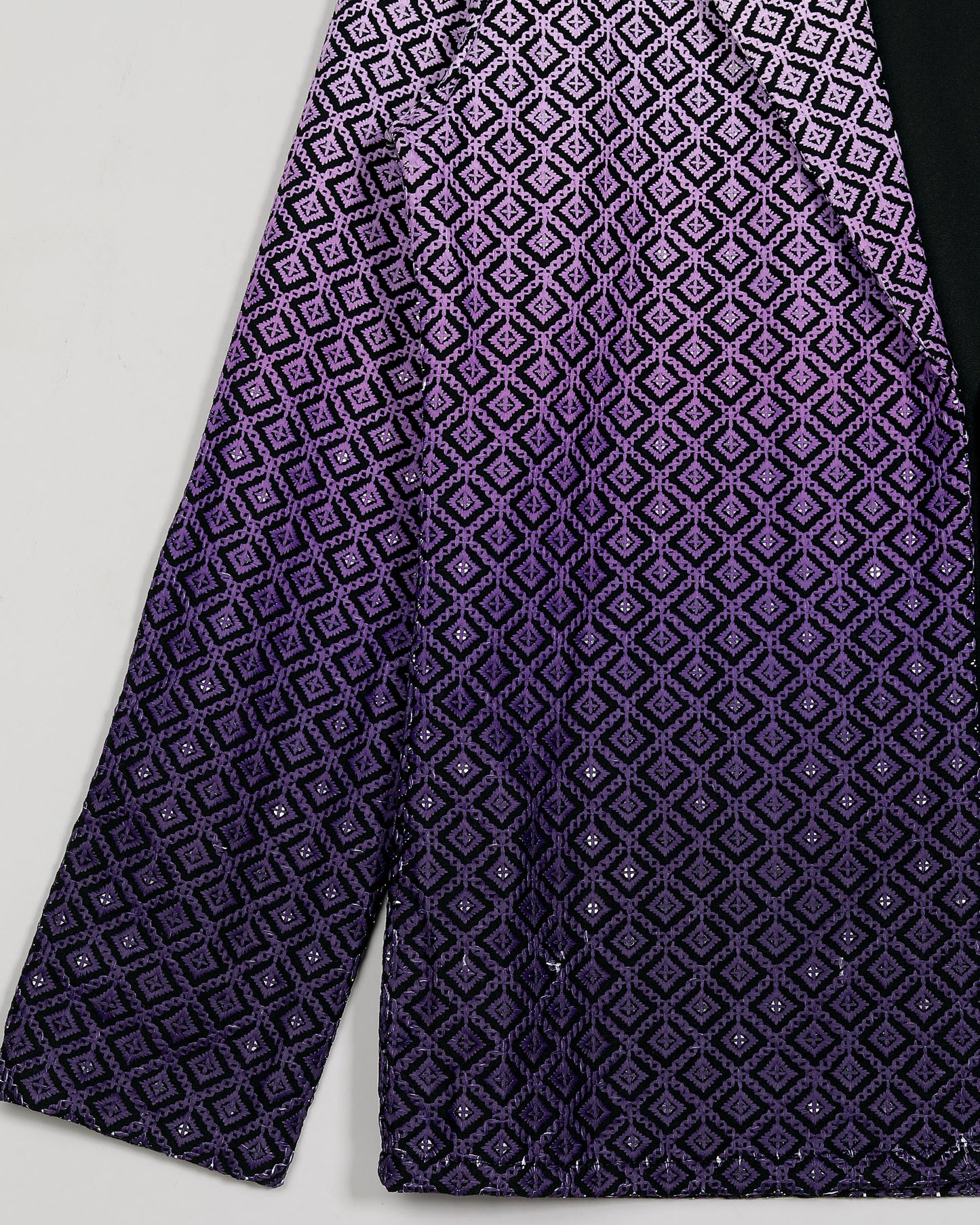 Royal Edit: Purple Ombre Embroidered Notched Collar Jacket