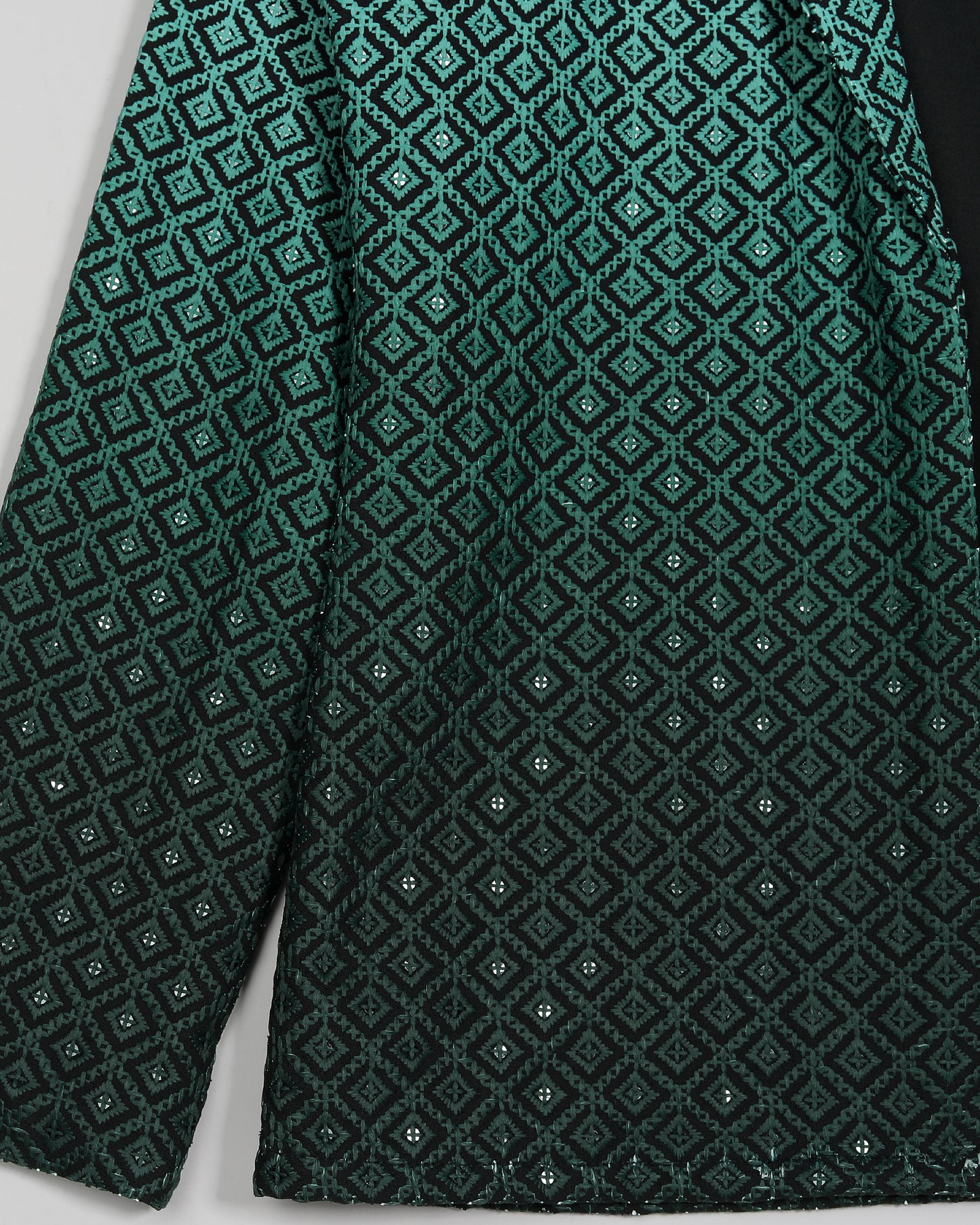 Royal Edit: Green Ombre Embroidered Notched Collar Jacket