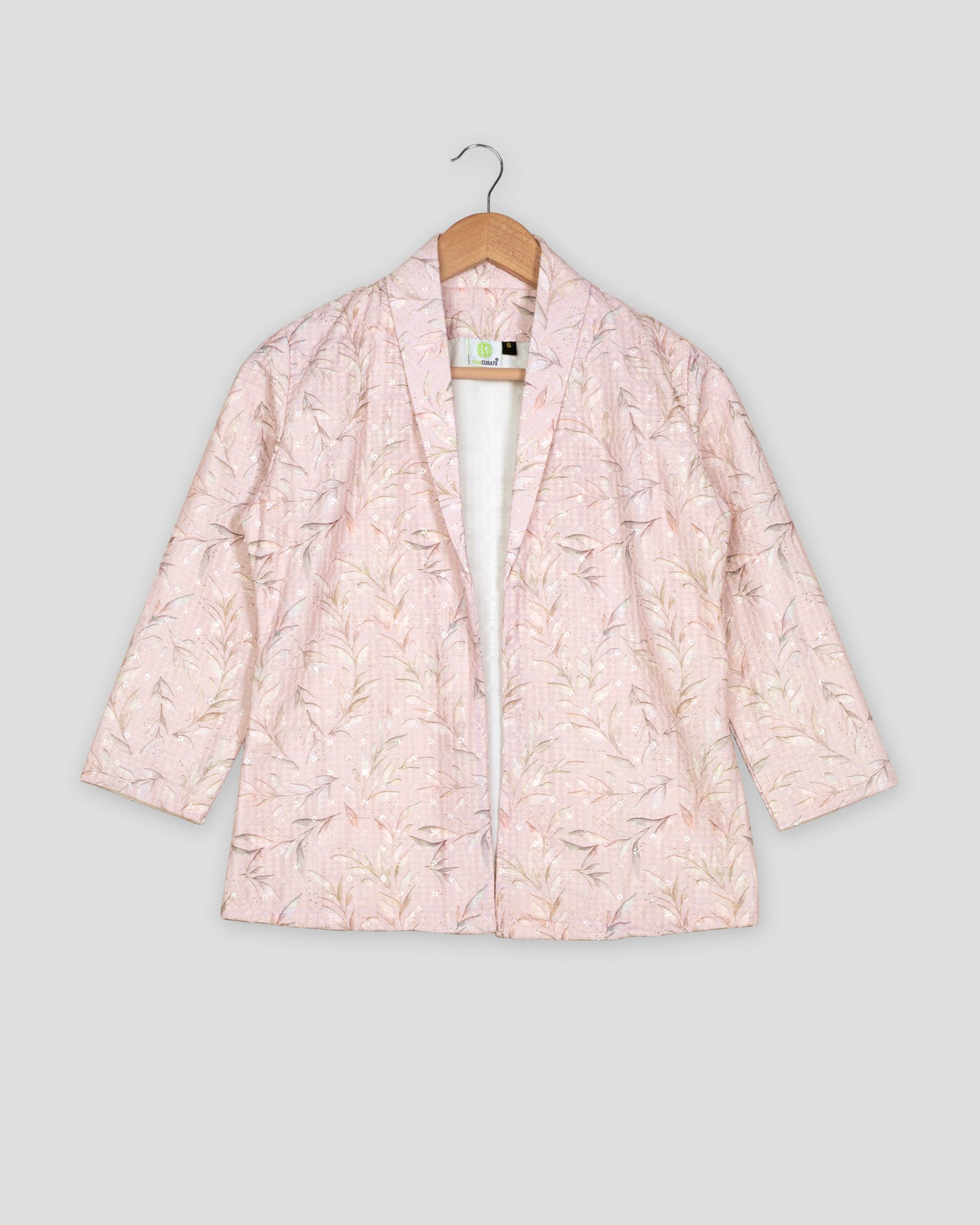 Sequins Thread Work Embroidery Leaf Women's Jacket