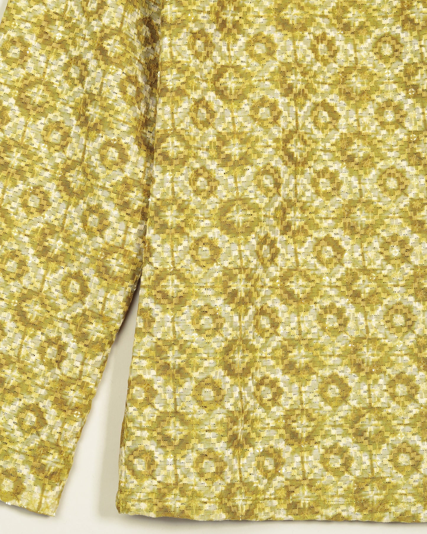 Geometric Floral Embroidery Work Yellow Women's Jacket