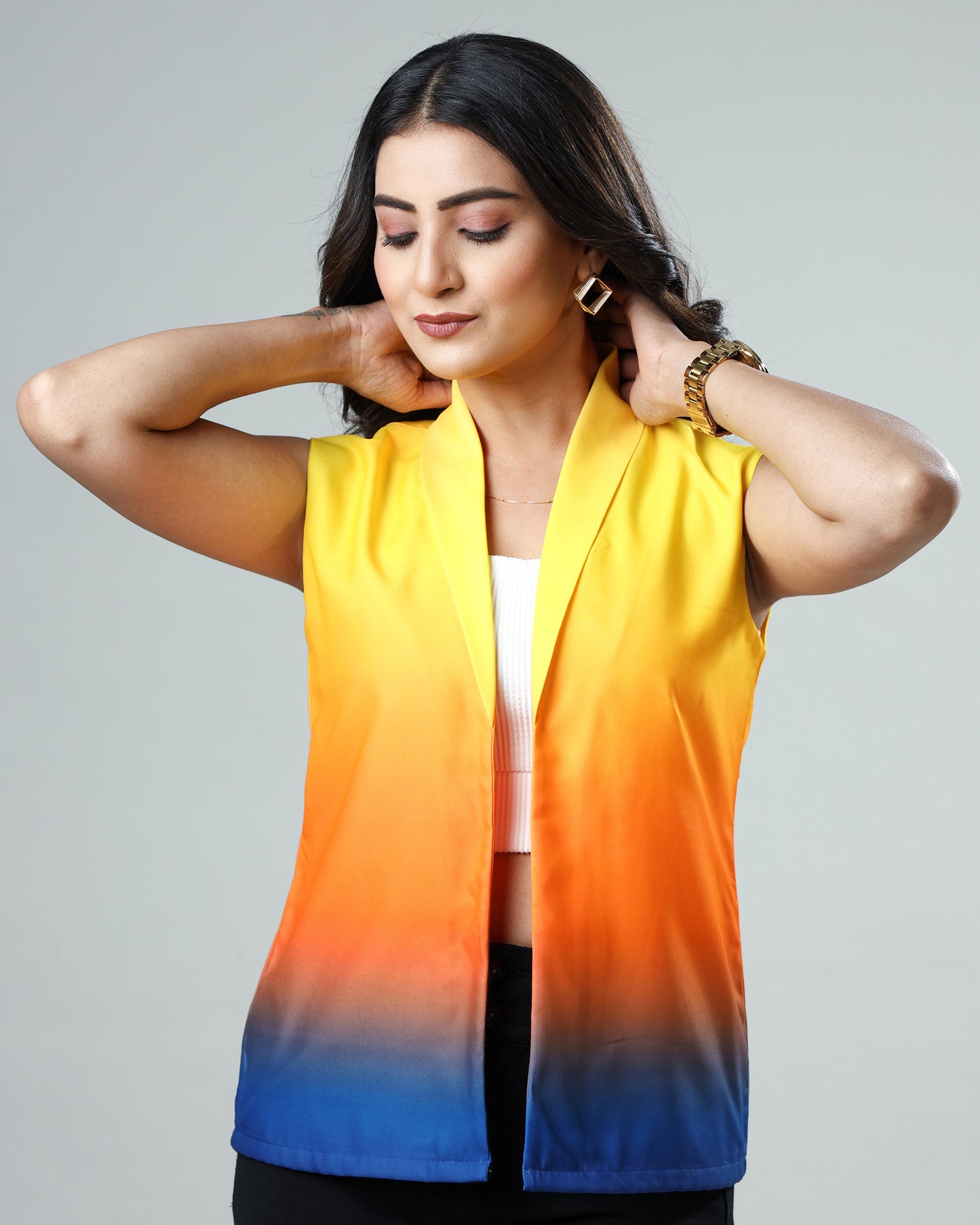 The Ombre Look: Women's Sleeveless Jacket